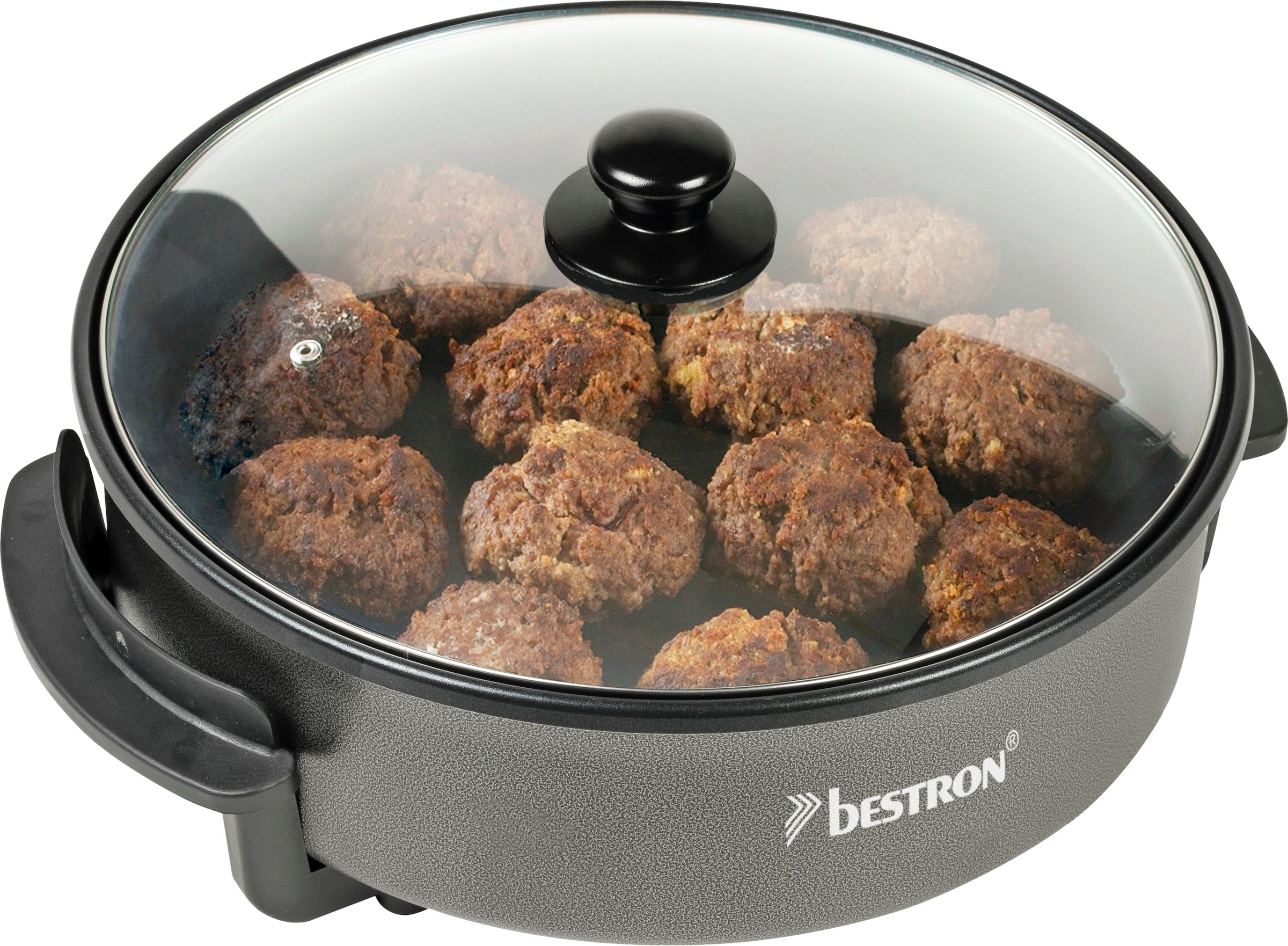 bestron Elektrische Partypfanne »AHP1500Z Snackpfanne«, 1500 W, mit Antihaftbeschichtung, Schwarz