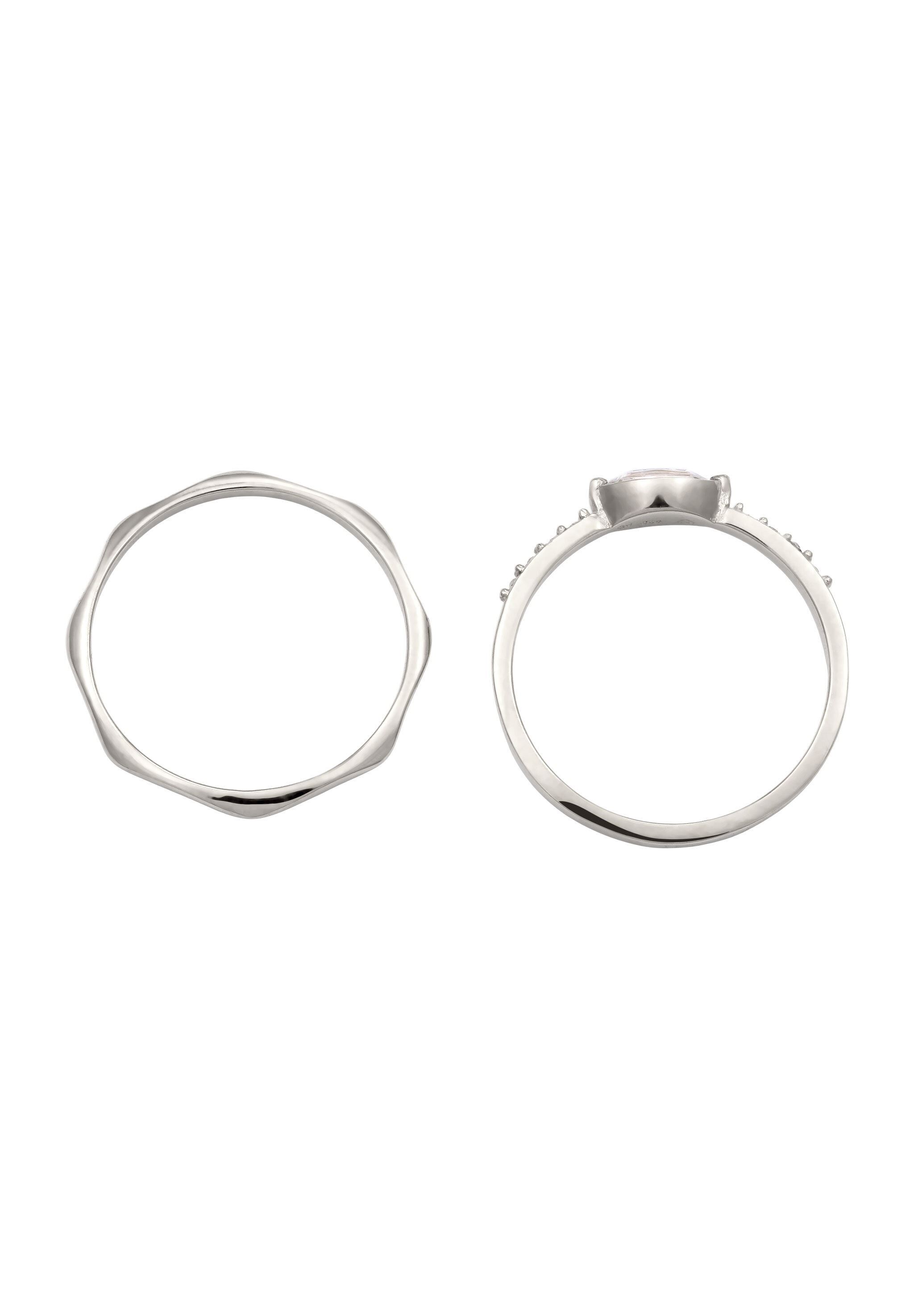 Elli Ring-Set »Ring Set Weiß 925 Sterling Silber, mit Kristallen von Swarovski®«