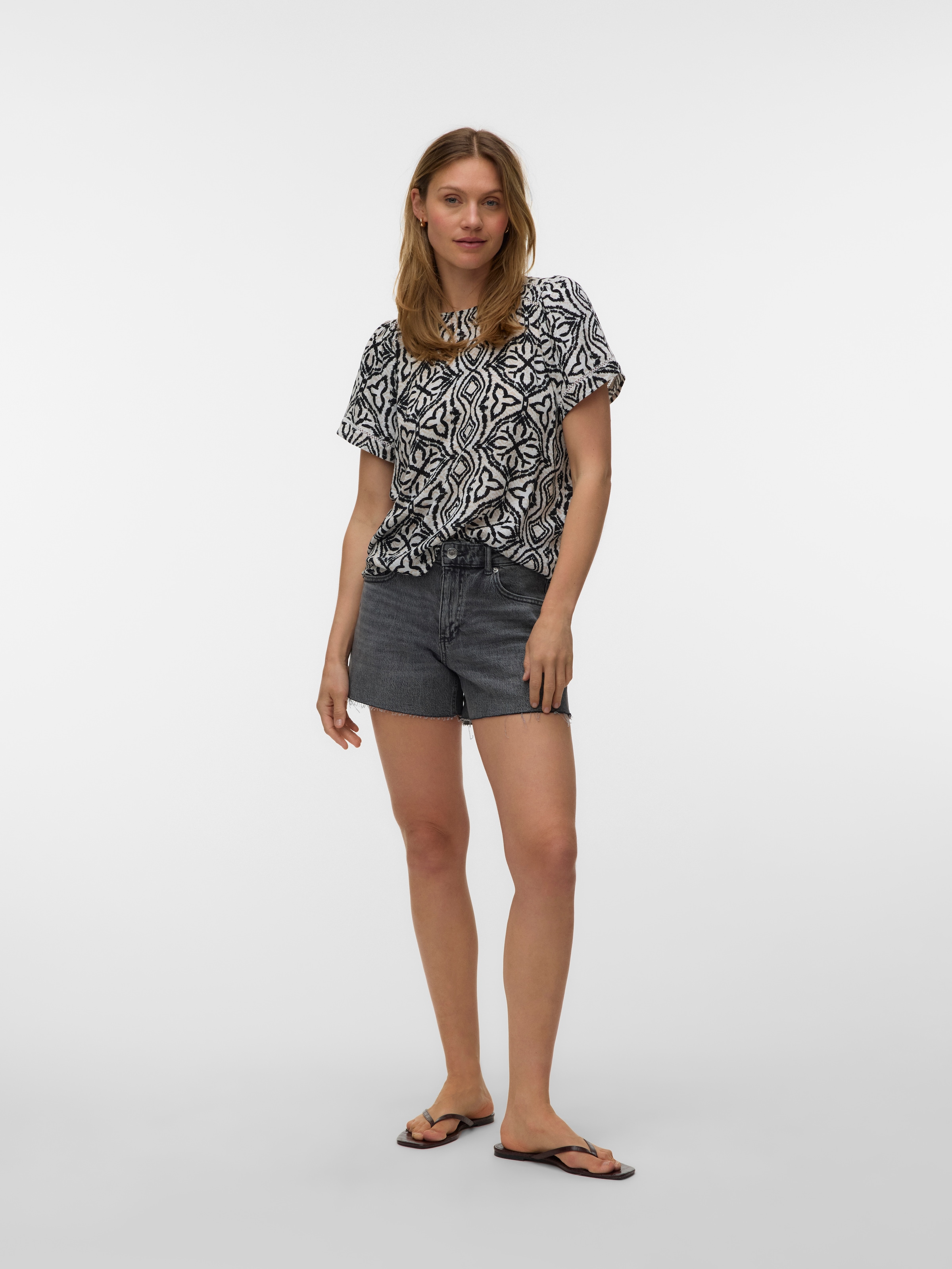 Vero Moda Shirtbluse »VMMENNY LACE SS TOP WVN GA« Viskose, regular fit