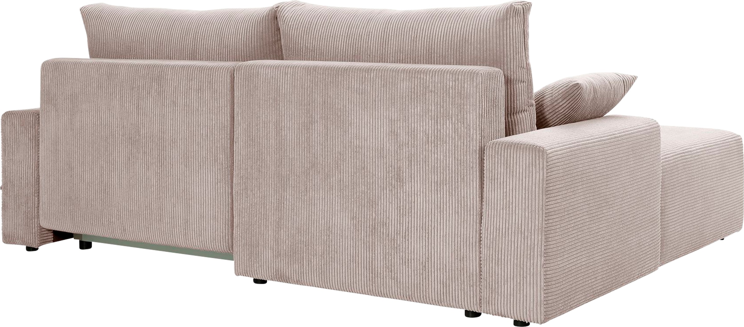 exxpo - sofa fashion Ecksofa »Orinoko, aktuelles Design und hoher Sitzkomfort, L-Form«, inkl. Bettfunktion und Bettkasten, schöne Farben im angesagten Cord