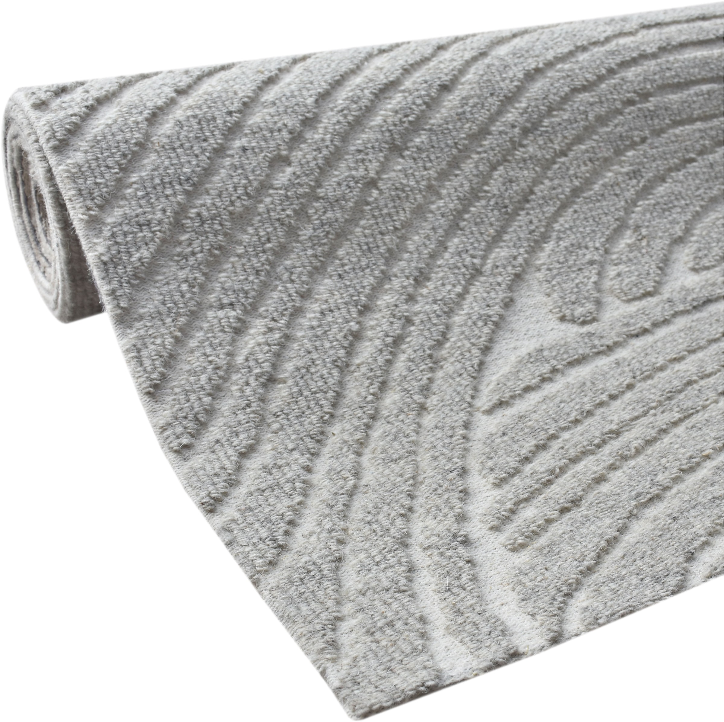 my home Wollteppich »Falun, Wolle, Hoch-Tief-Struktur, maschinell gewebt« rechteckig einfarbig, Wolle, Teppich, Wohnzimmer, Schlafzimmer, Esszimmer
