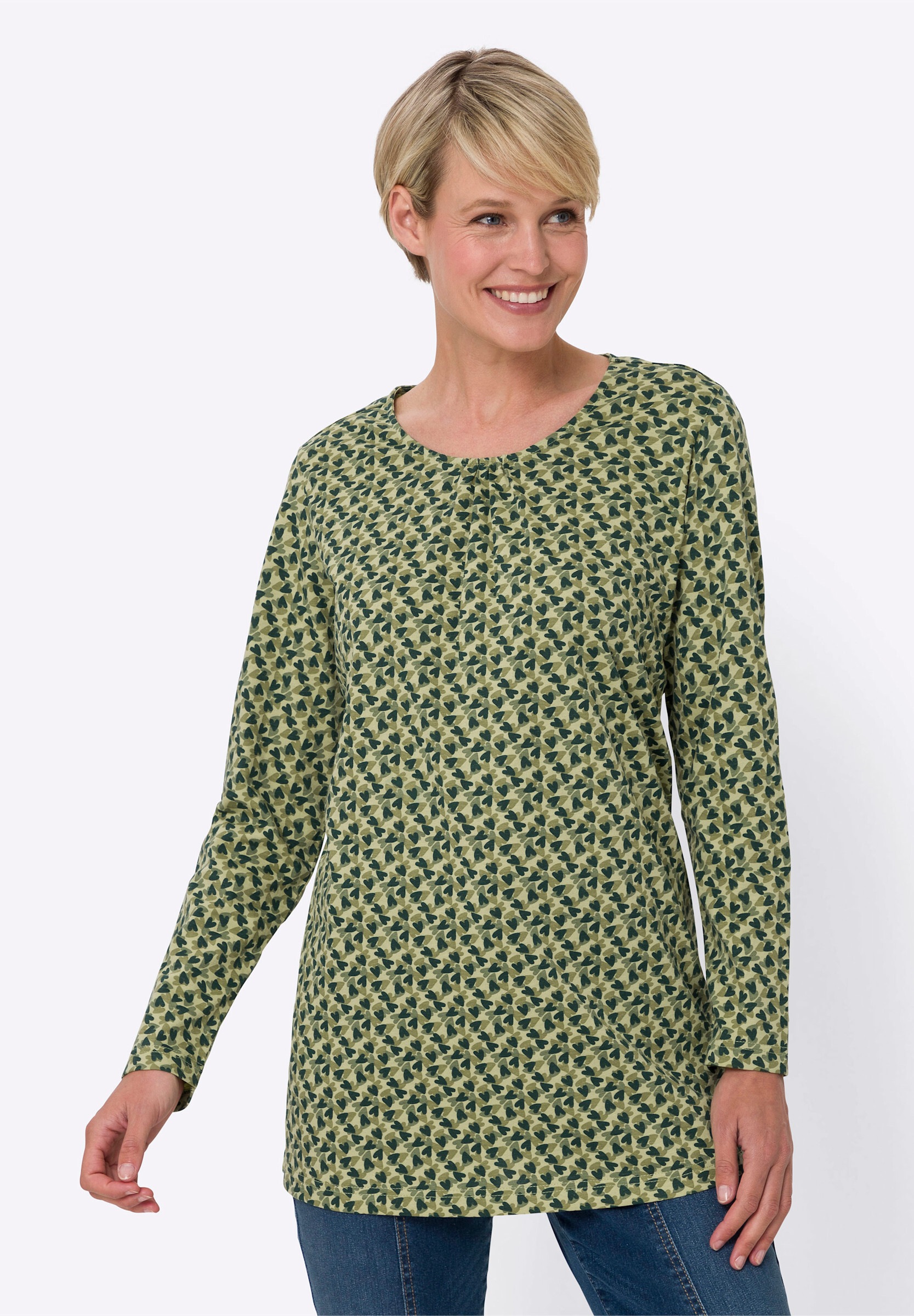 Sieh an! Longshirt »Longshirt Longshirt mit Herzchen-Print«