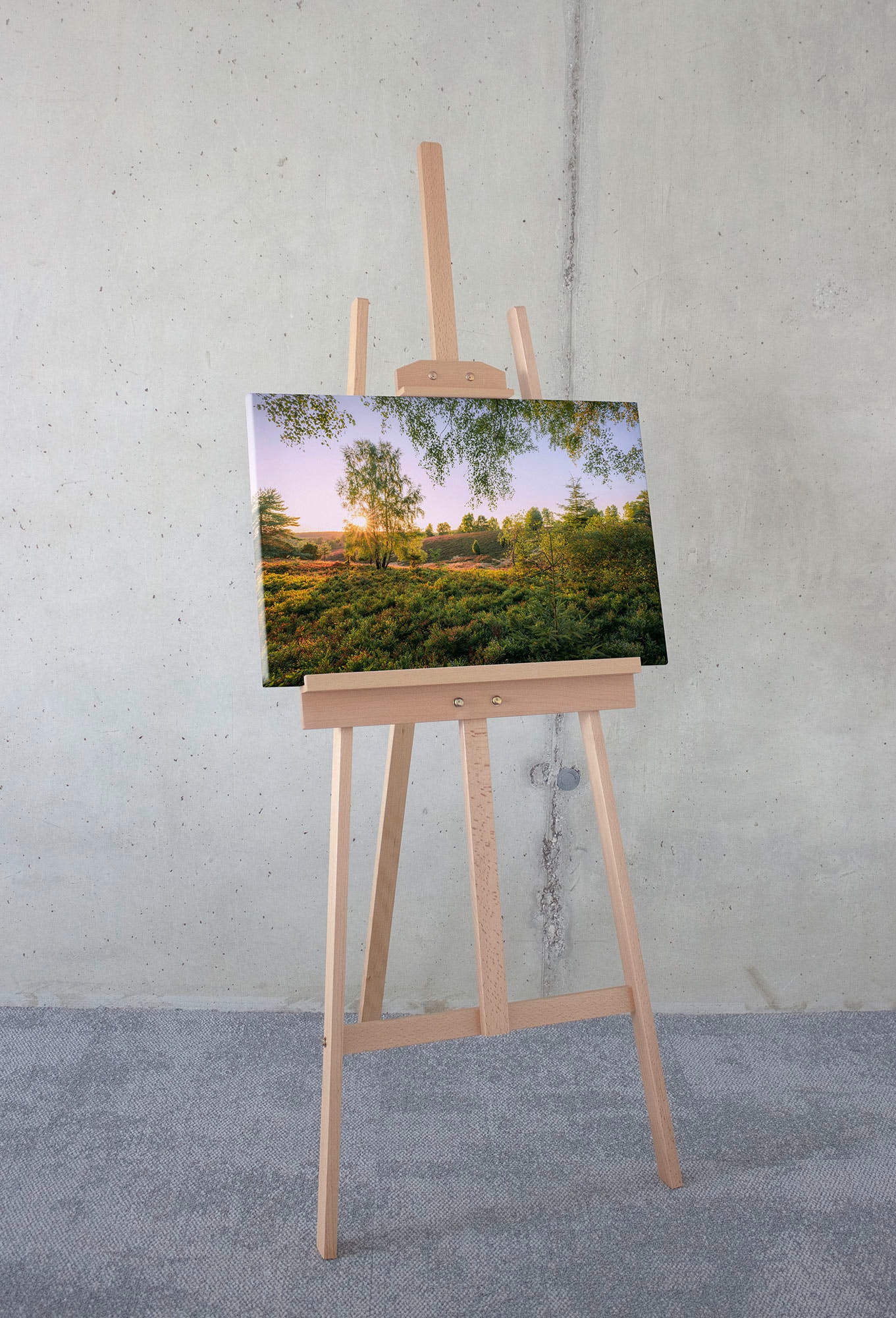 Komar Leinwandbild »Sommerabend - Größe 60 x 40 cm«, Baum-Blätter-Natur-Berge-Blumen-Foto-Jahreszeiten-Landschaft-Meer-Strand-Palmen, (Packung, 1 St.), Keilrahmenbild mi Echtholzrahmen