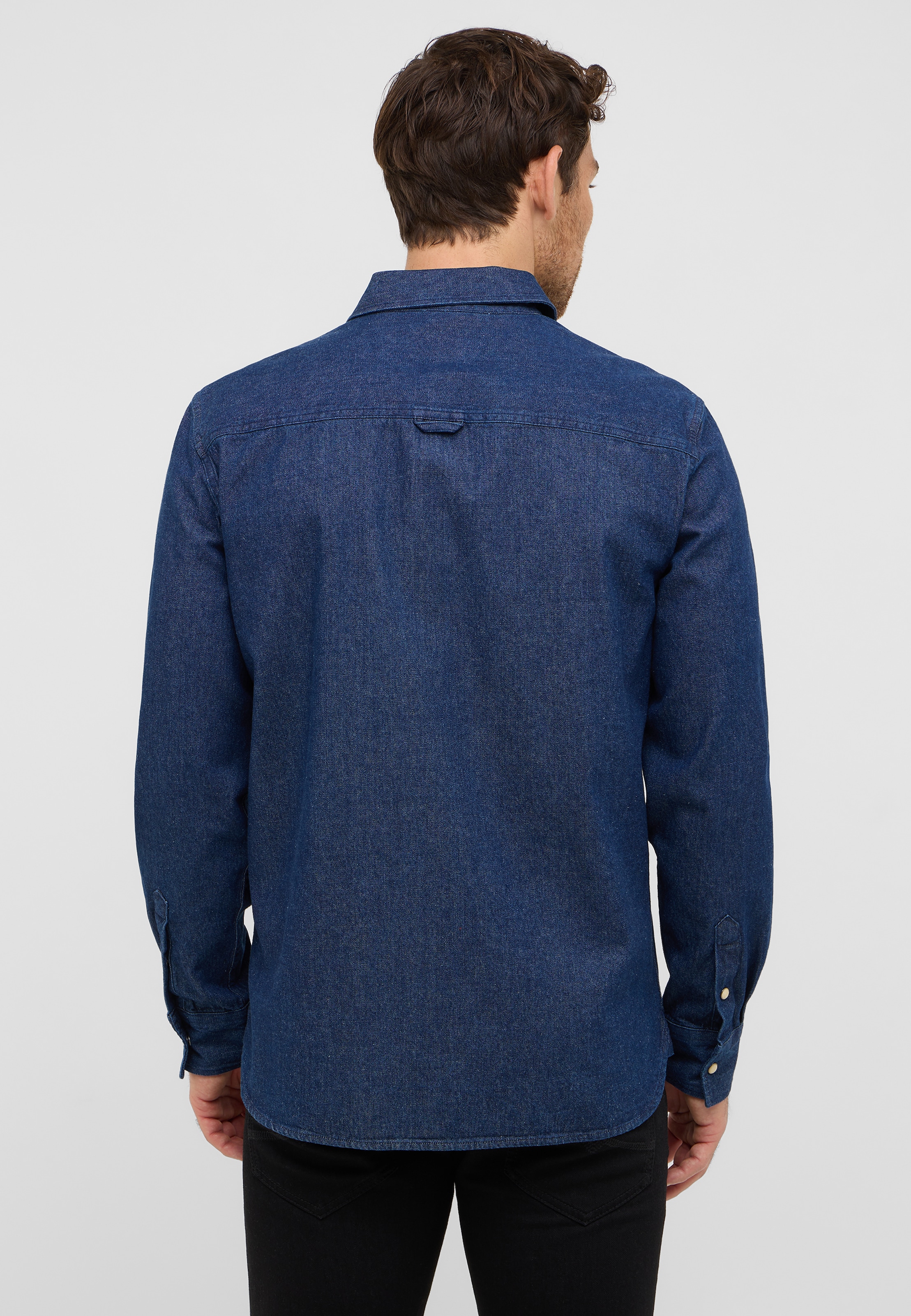 MUSTANG Langarmhemd »Style Duver«, Kentkragen, Druckknopfverschluss
