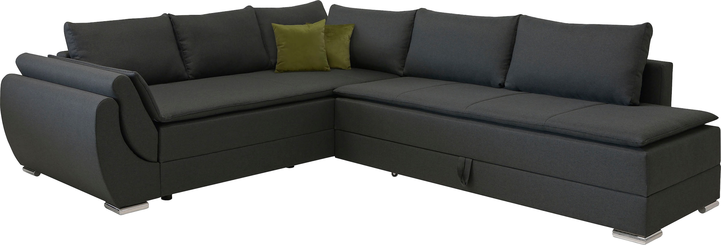 INOSIGN Ecksofa »Göteborg«, mit Boxspring-Bettfunktion und Bettkasten, Dauerschlaffunktion, Topper