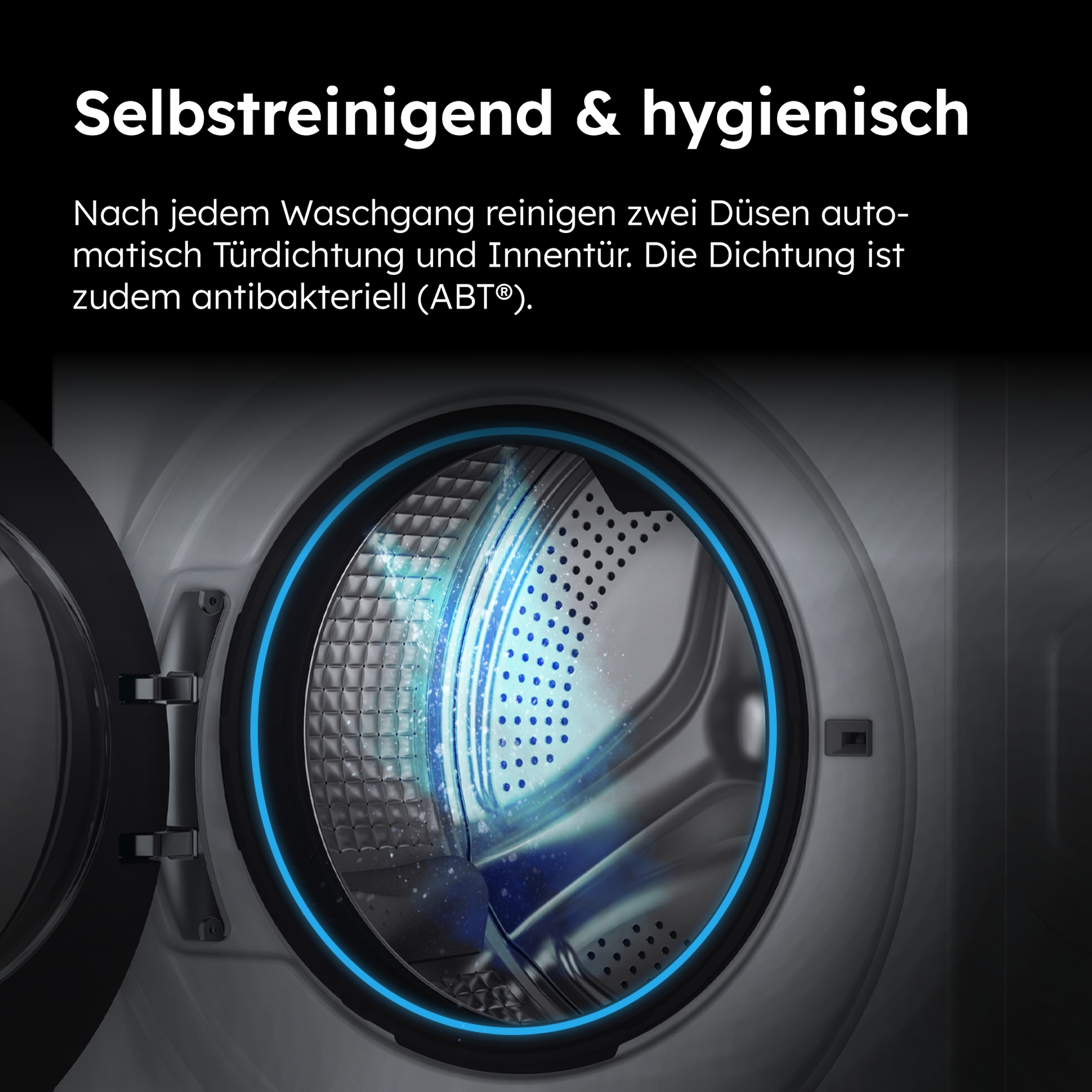 Haier Waschmaschine »HW81-NBP14939«, 8 kg, 1400 U/min, Das Hygiene-Plus: Selbstreinigung & antibakterielle Technologie (ABT®)