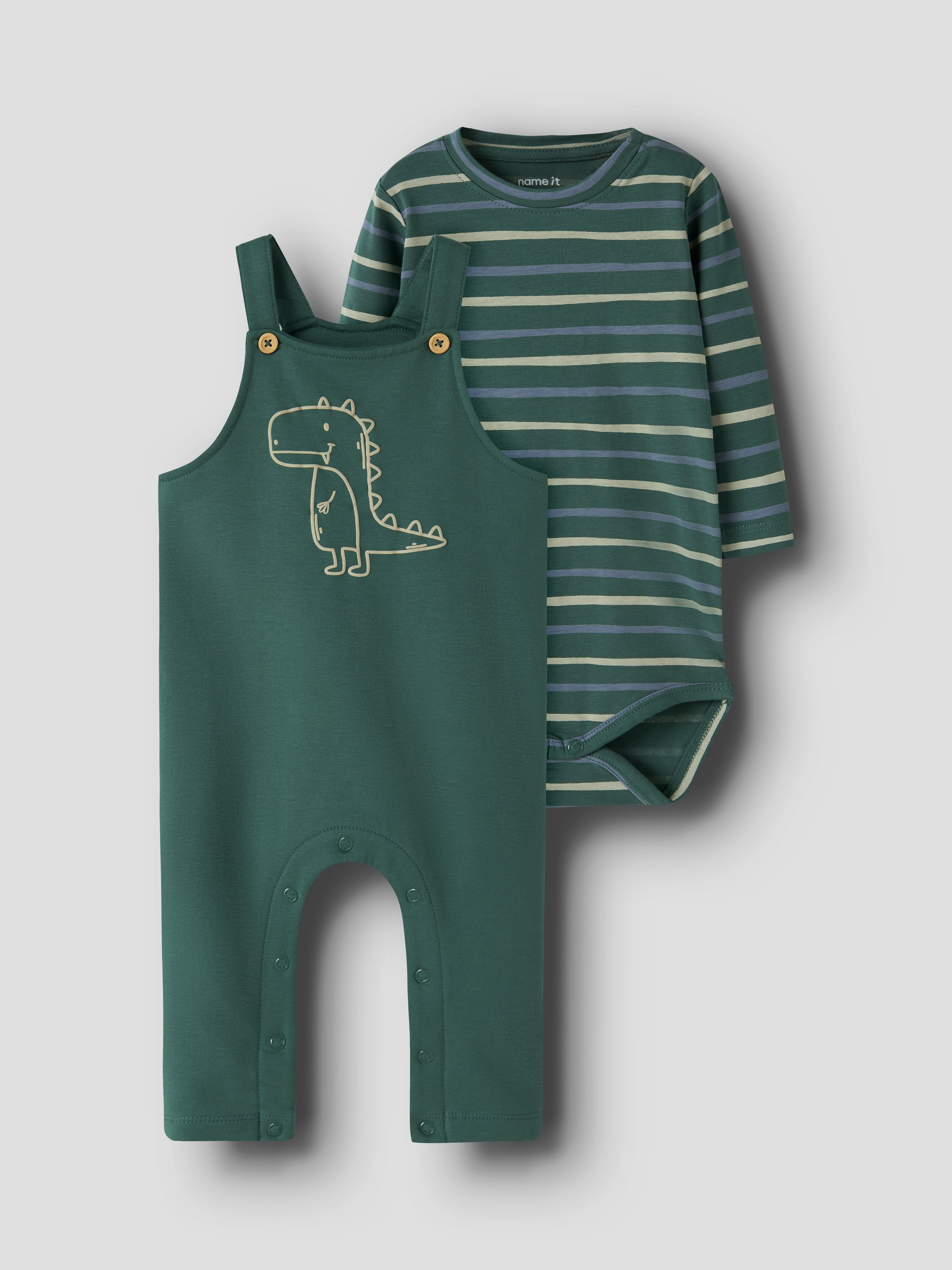 Name It Mädchen Overall »NBMVONNE SWEAT OVERALL BOX BRU SET« Set, 2 Stk. tlg., Größe 86