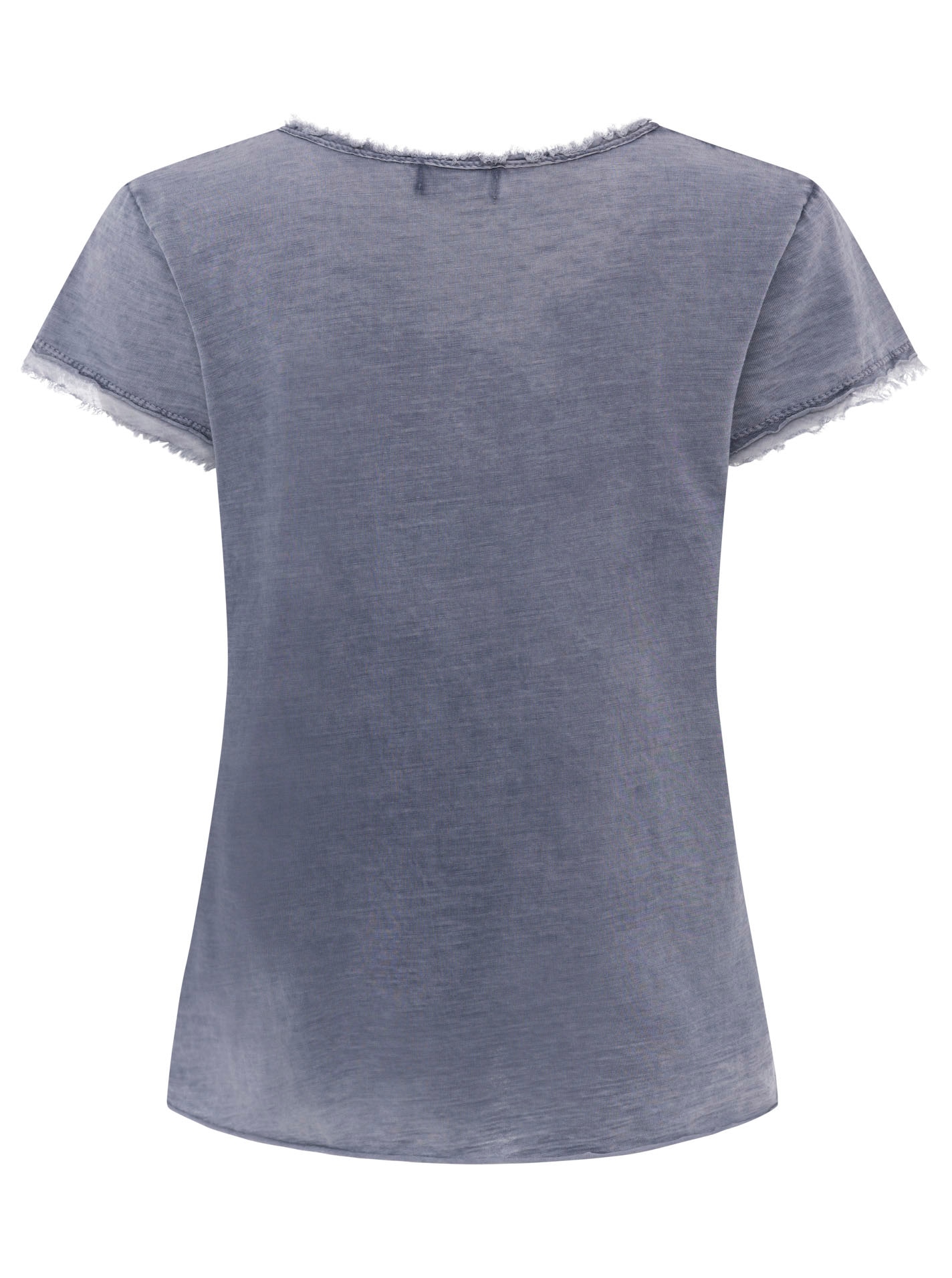 Zwillingsherz T-Shirt »"Positive Mind"« V-Ausschnitt, Kurzarm, Used-Look, Baumwolle, ausgefranste Kanten