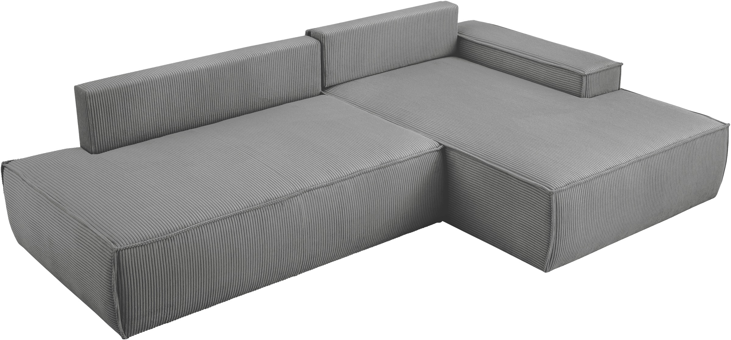Home affaire Ecksofa »SHERWOOD,  Schlafsofa in L-Form offen (275cm), Cord, Leinenoptik« Schlaffunktion und Bettkasten, Kedernaht, hoher Sitz- & Liegekomfort,