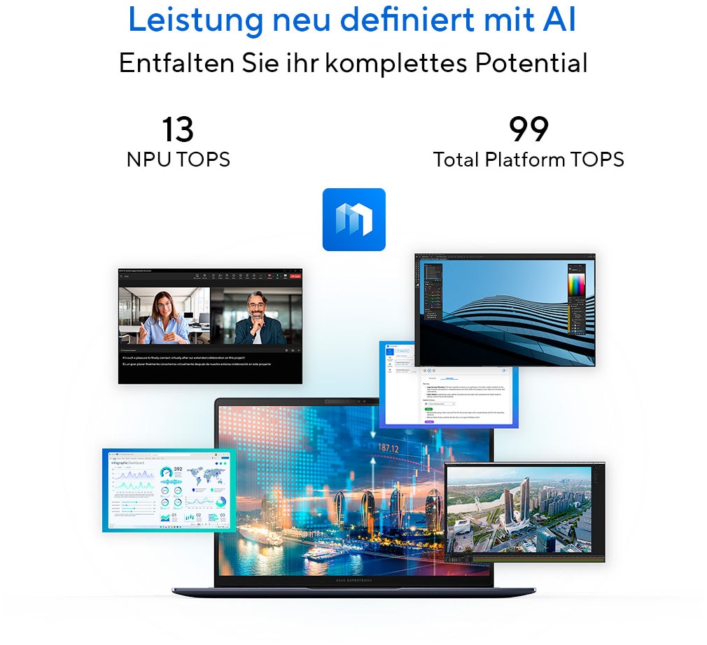 Asus Notebook »ExpertBook B5 B5605CCA-PL0034X« 40,6 cm / 16 ″ Intel Core Ultra 5 Intel Graphics 512 GB SSD
