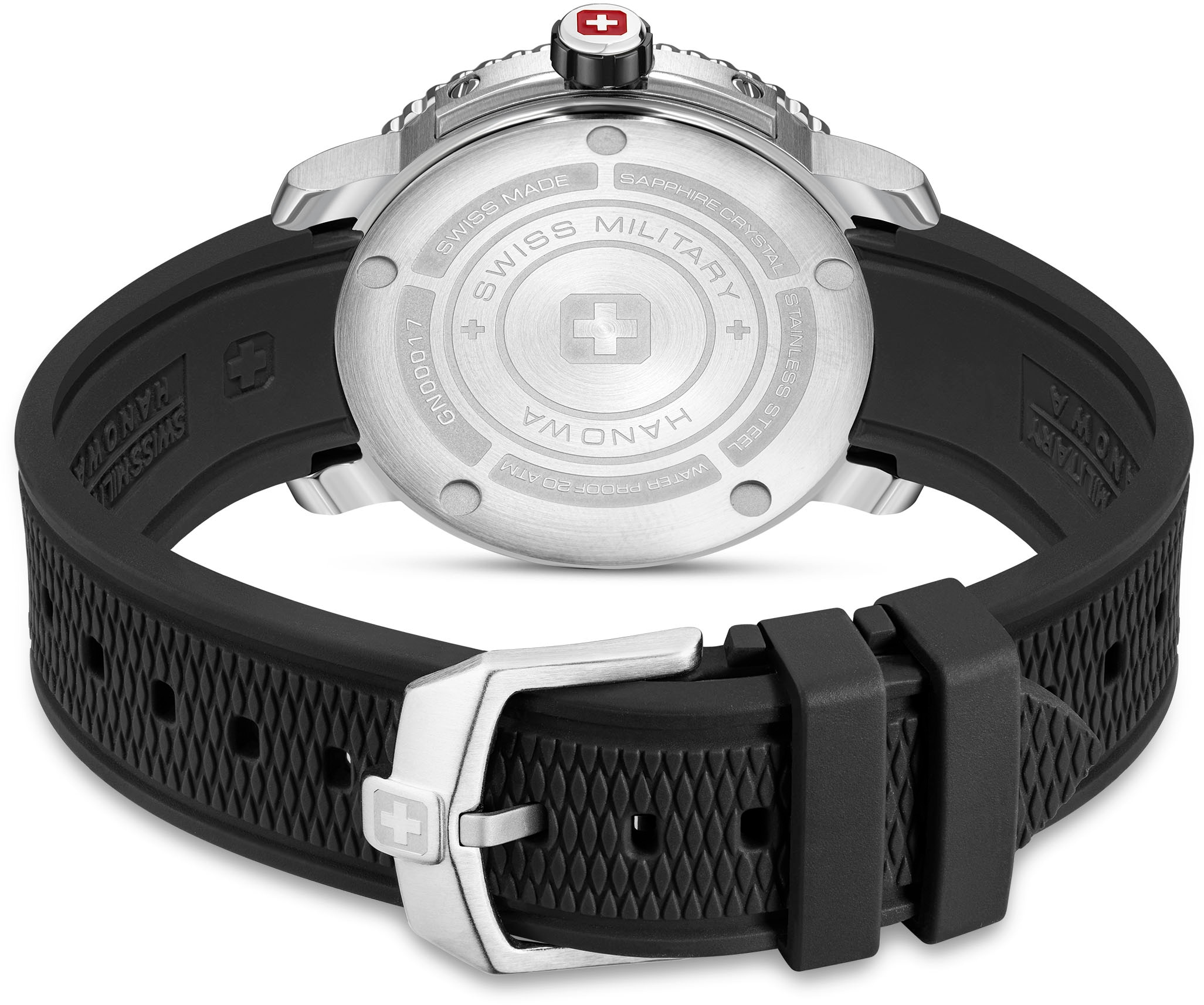 Swiss Military Hanowa Quarzuhr »BLACK MARLIN, SMWGN0001701«, Armbanduhr, Herrenuhr, Swiss Made, Datum, Saphirglas