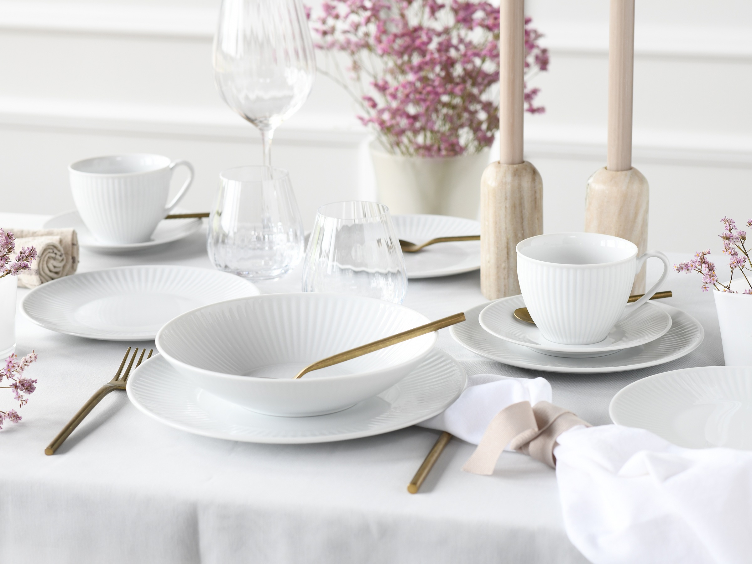 CreaTable Kombiservice »Valencia Weiß, Kombi-Service 30-tlg« Elegant, Boho Chic