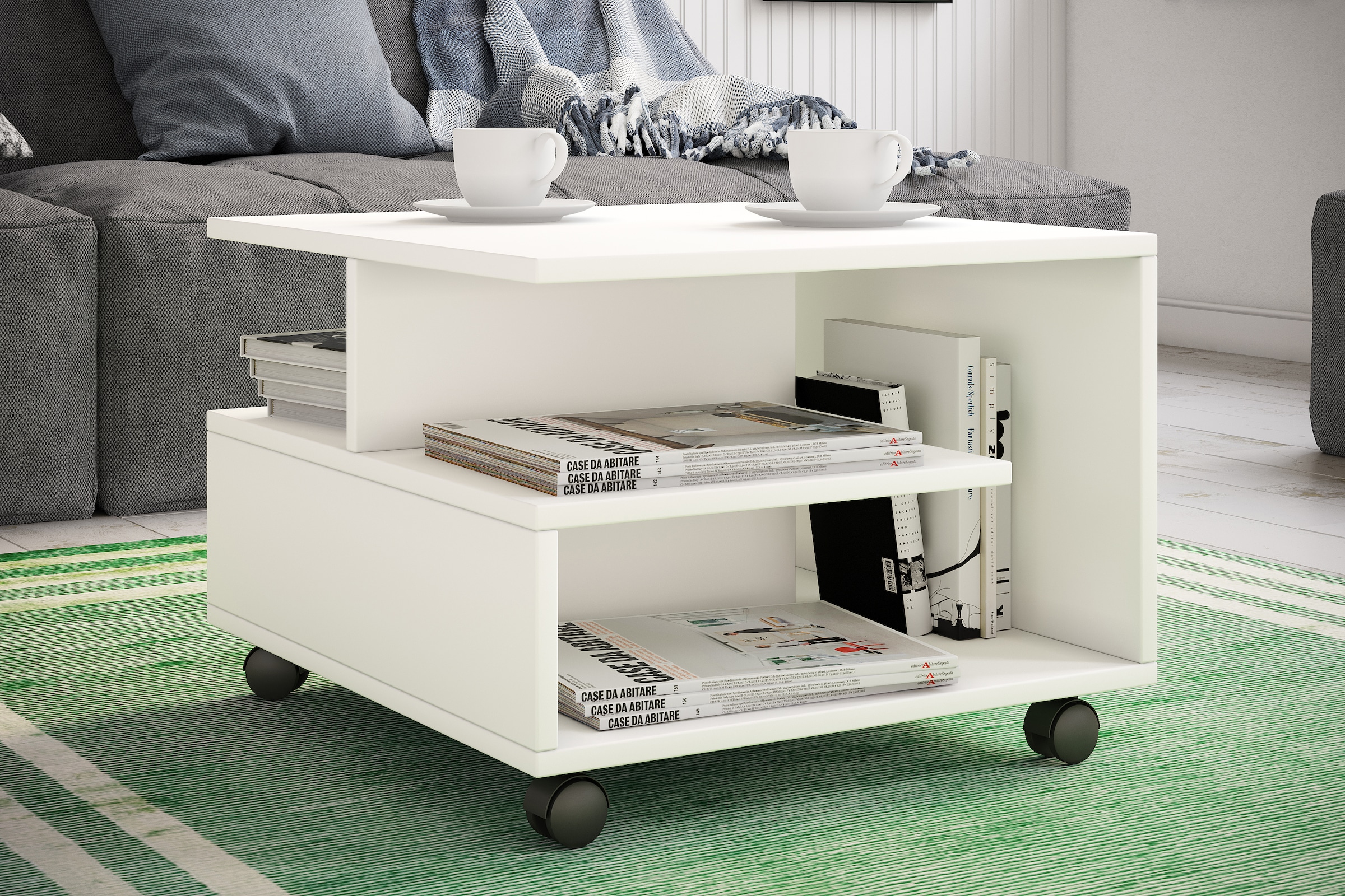 VCM Beistelltisch »Holz Sofatisch Couchtisch Rollen rollbar Stango S«