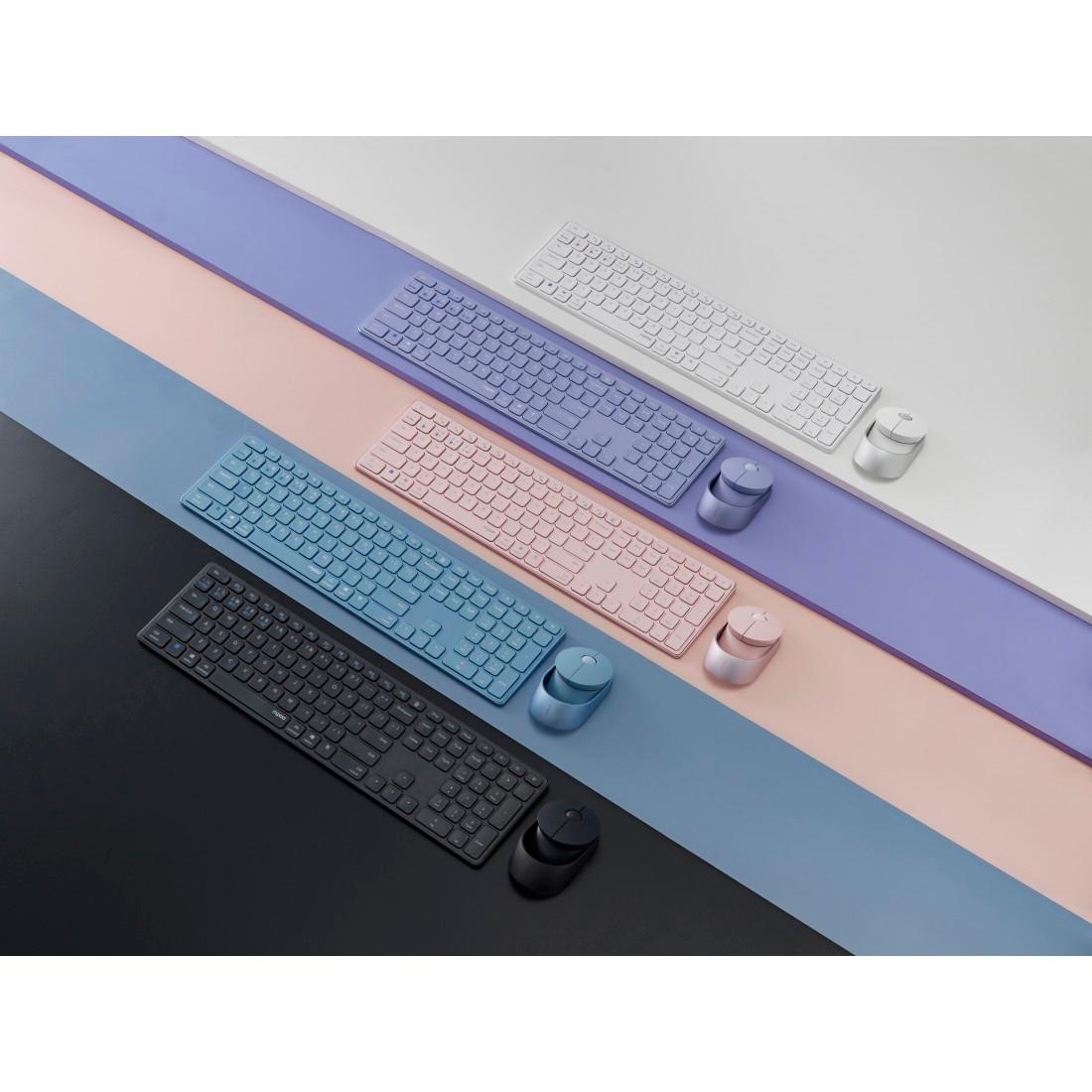 Rapoo Tastatur- und Maus-Set »9850M Kabelloses Multi-Mode-Deskset, DE-Layout, 2.4 GHz, 1600 DPI«