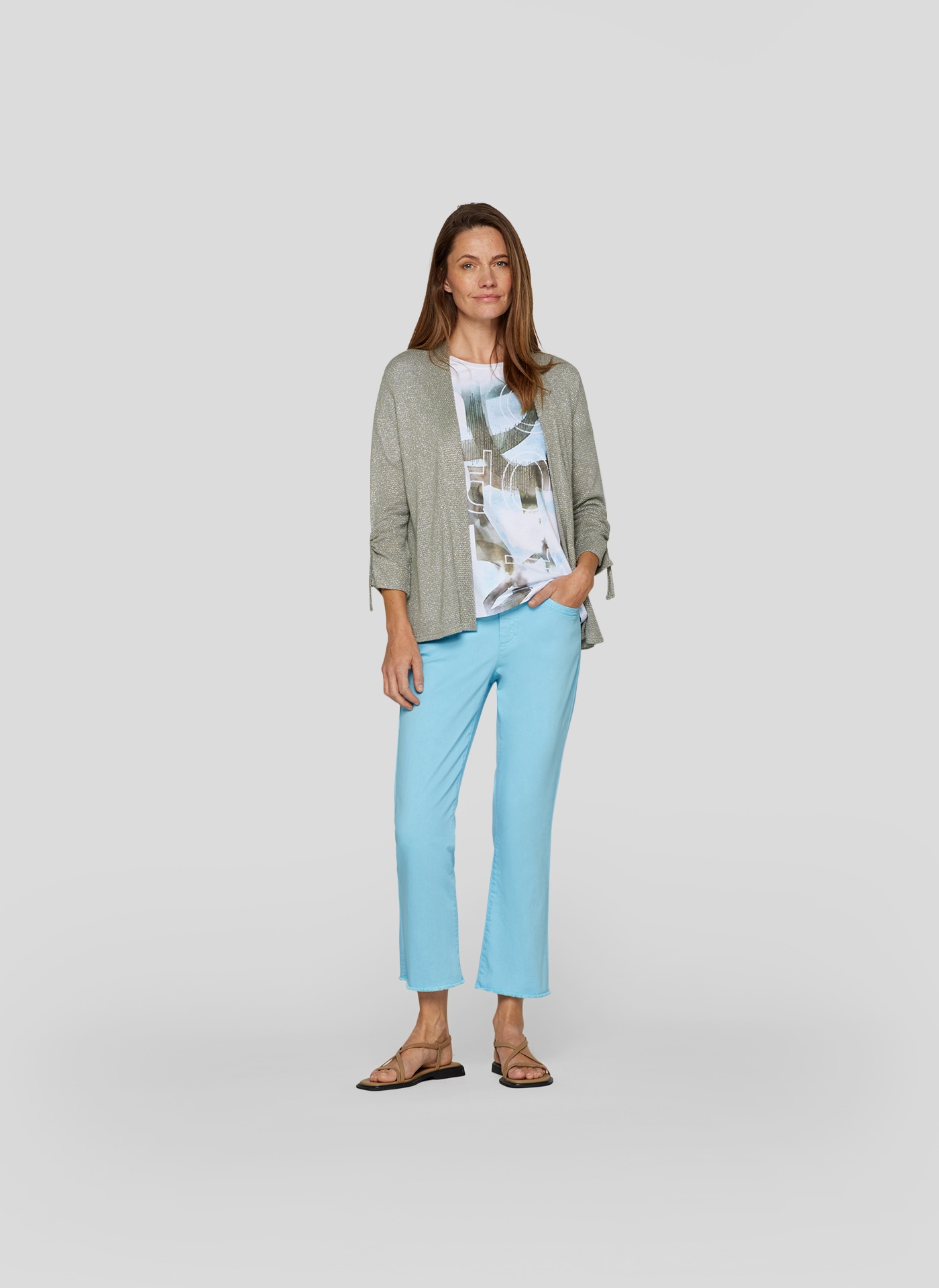 Rabe Print-Shirt, mit Rundhals und Nieten-Details