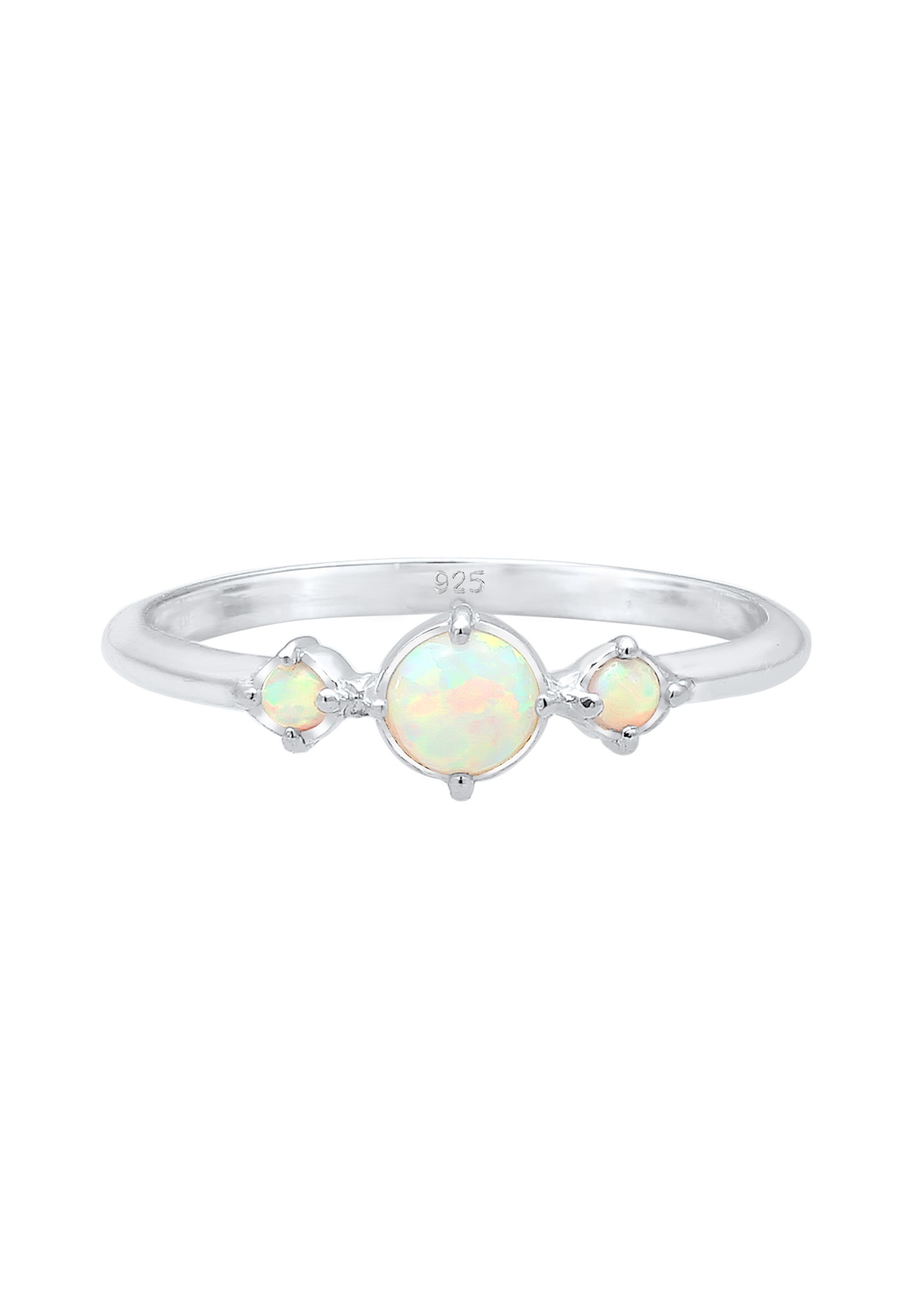 Elli Silberring »Ring Opal Rund Trio Vintage 925er Silber«