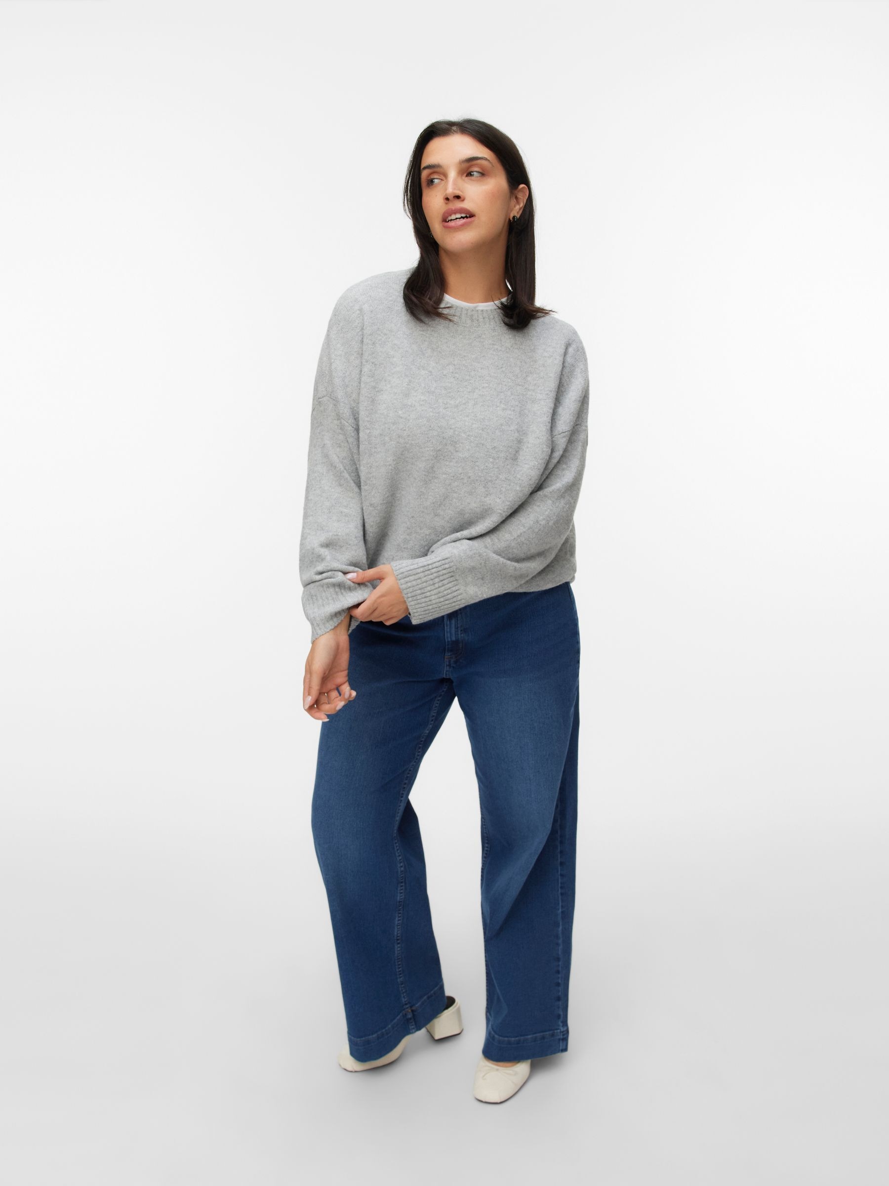 Vero Moda Curve Strickpullover »VMCBOOM LS O-NECK PULLOVER GA NOOS CUR«