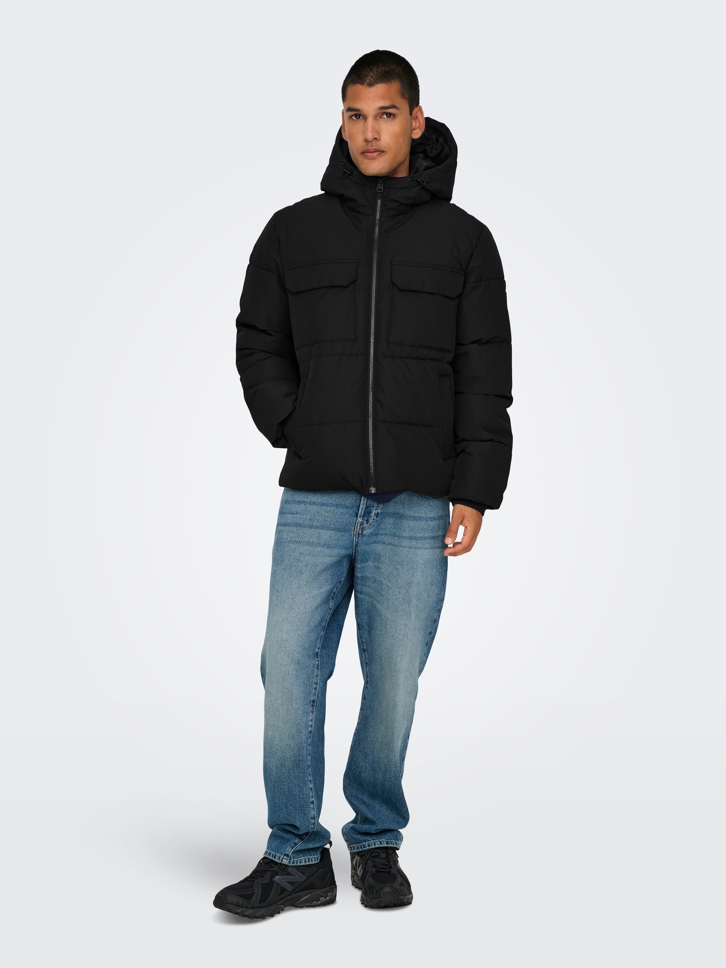 ONLY & SONS Steppjacke »ONSELIJAH PCKT. HOOD JACKET OTW NOOS«, mit Kapuze