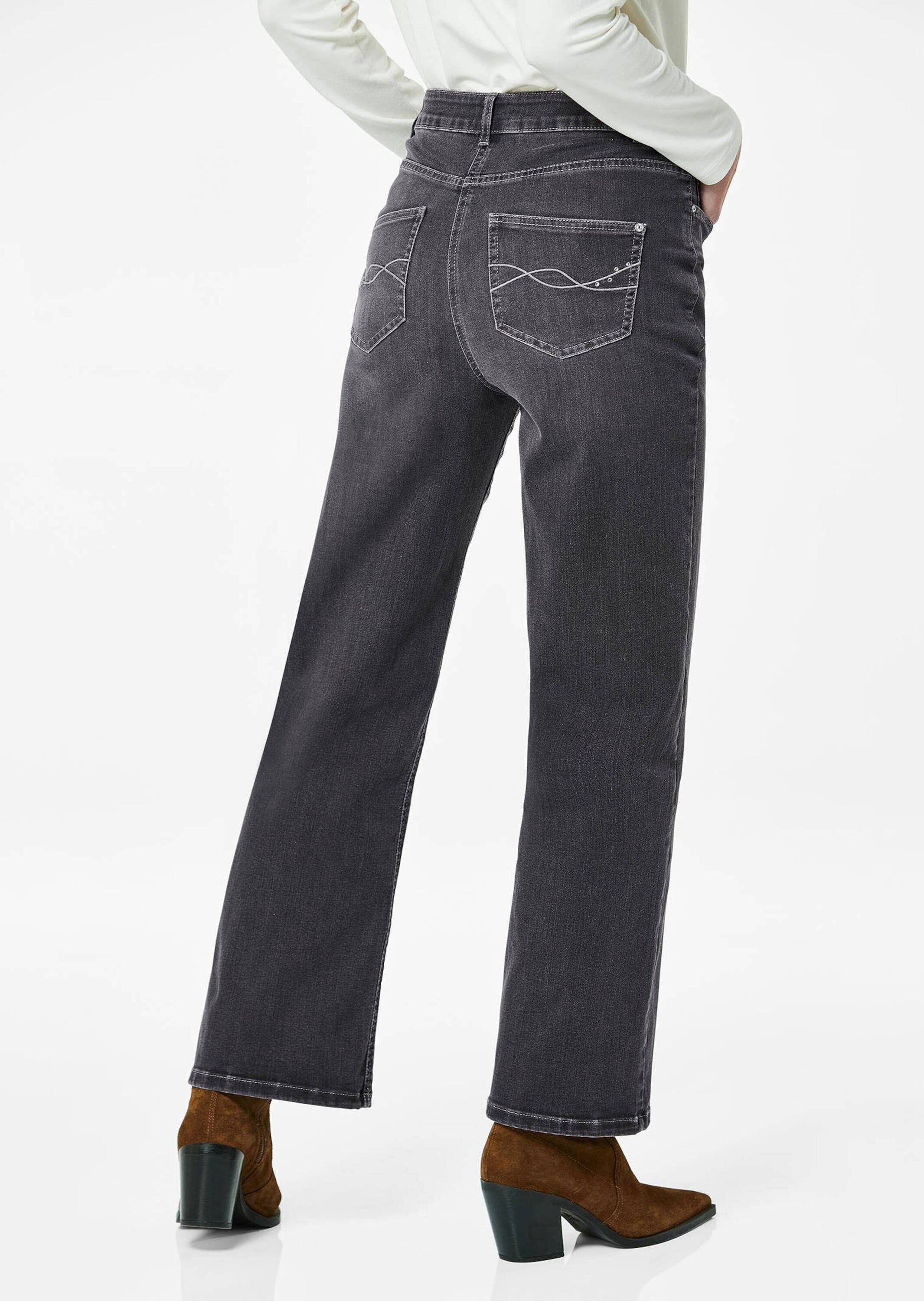 GOLDNER Stretch-Jeans »Kurzgröße Denim Jeans mit weitem Bein«
