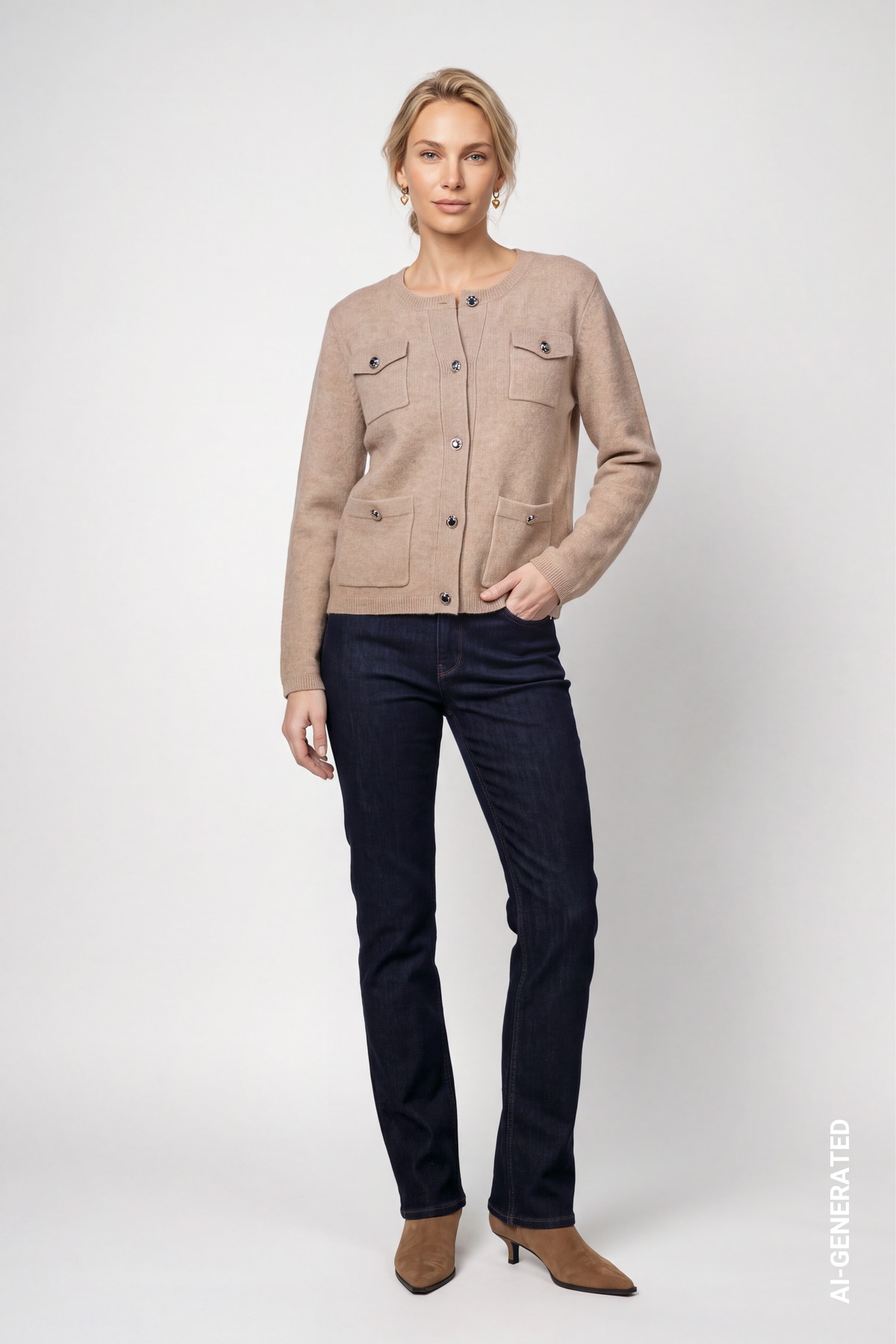 Monari Strickjacke Regular fit mit aufgesetzten Taschen
