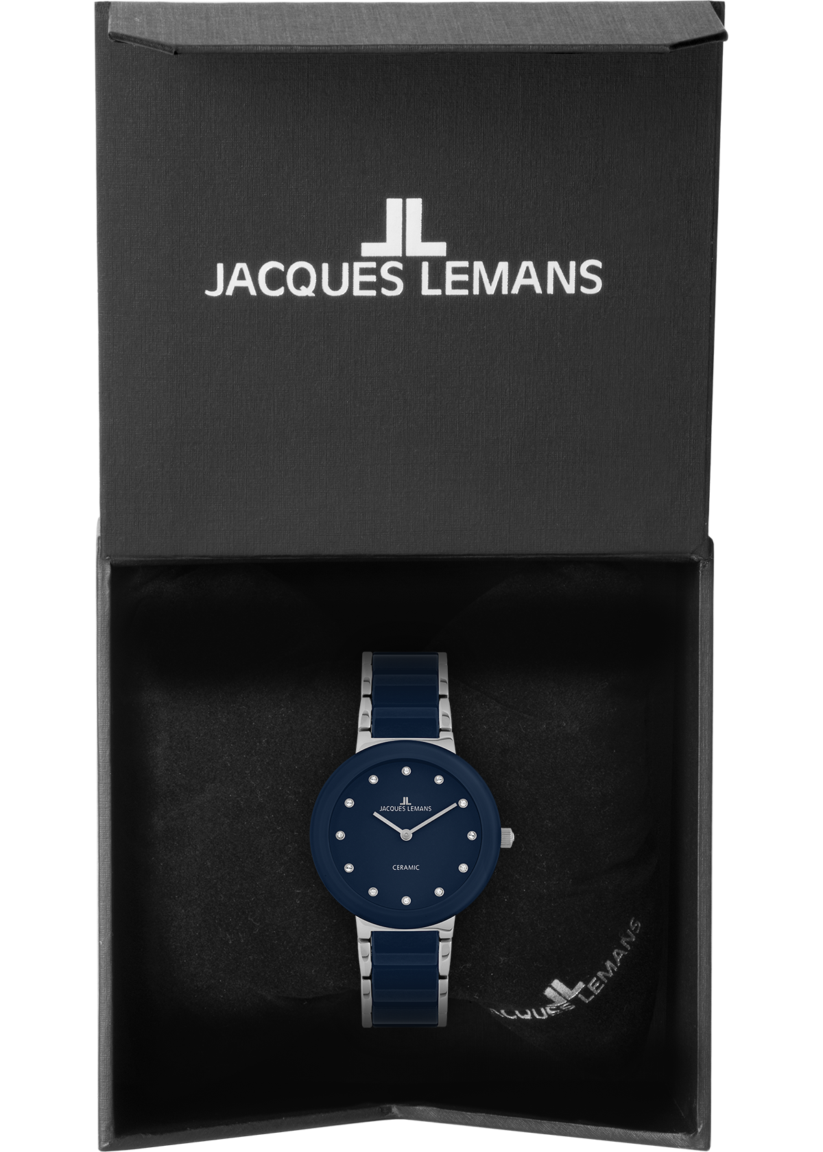 Jacques Lemans Keramikuhr »Monaco« Quarzuhr, Armbanduhr, Damenuhr, analog, Glaskristalle