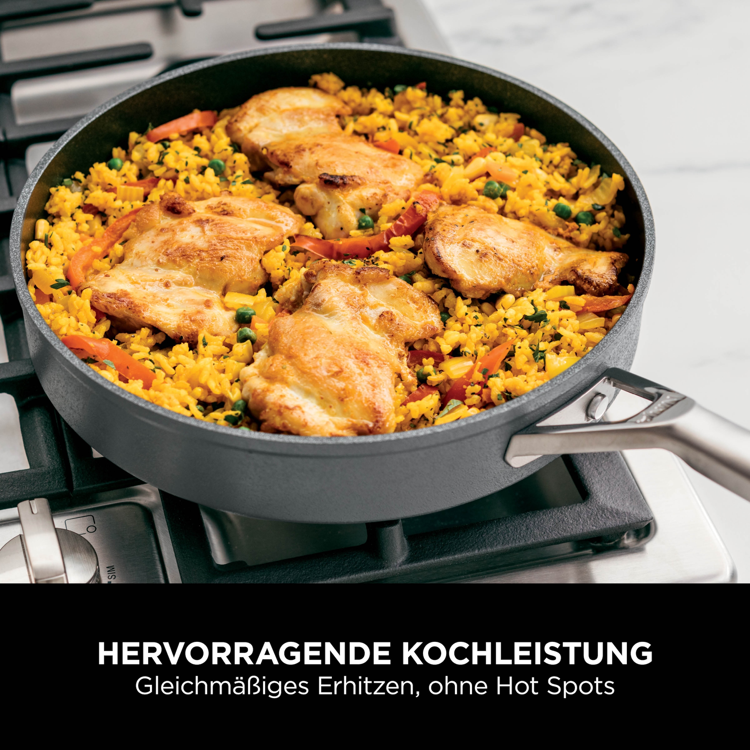 NINJA Wok »Ninja ZEROSTICK Premium Wok 28 cm C30928DE« Aluminium 1 Stk. tlg. Premium Kollektion, ZEROSTICK Technologie, garen ohne Fett