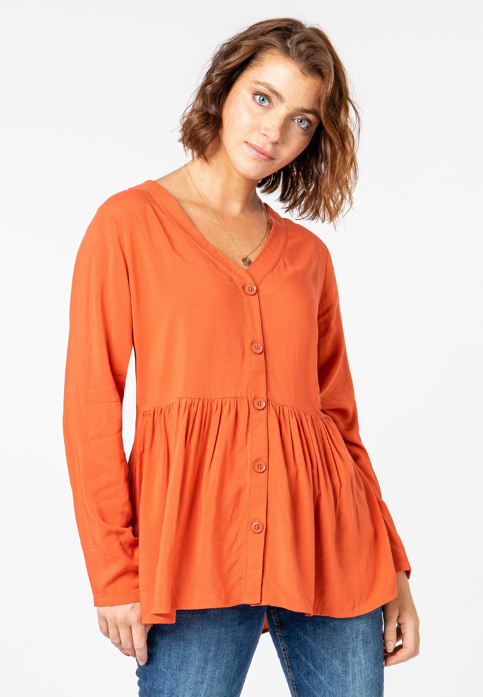 Fresh Made Chiffonbluse, mit Schößchen