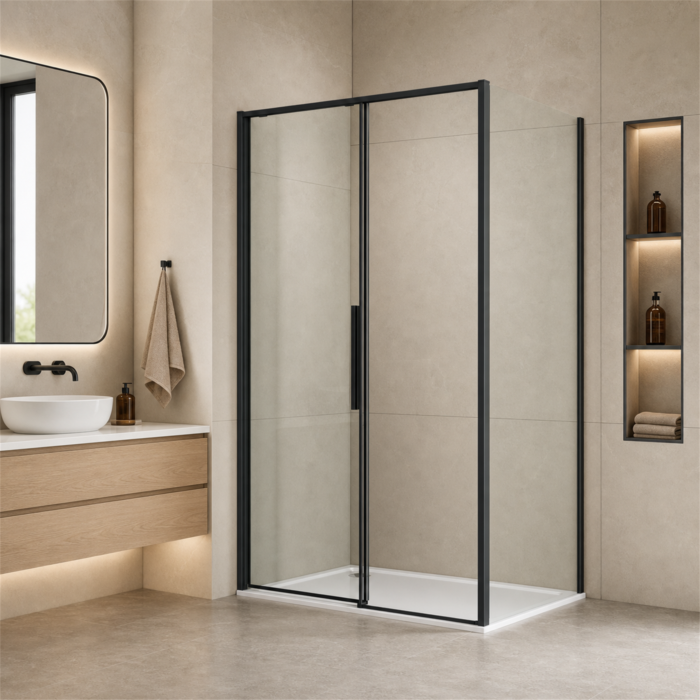 welltime Eckdusche »Pienza« Rechteckige Dusche mit Softclose