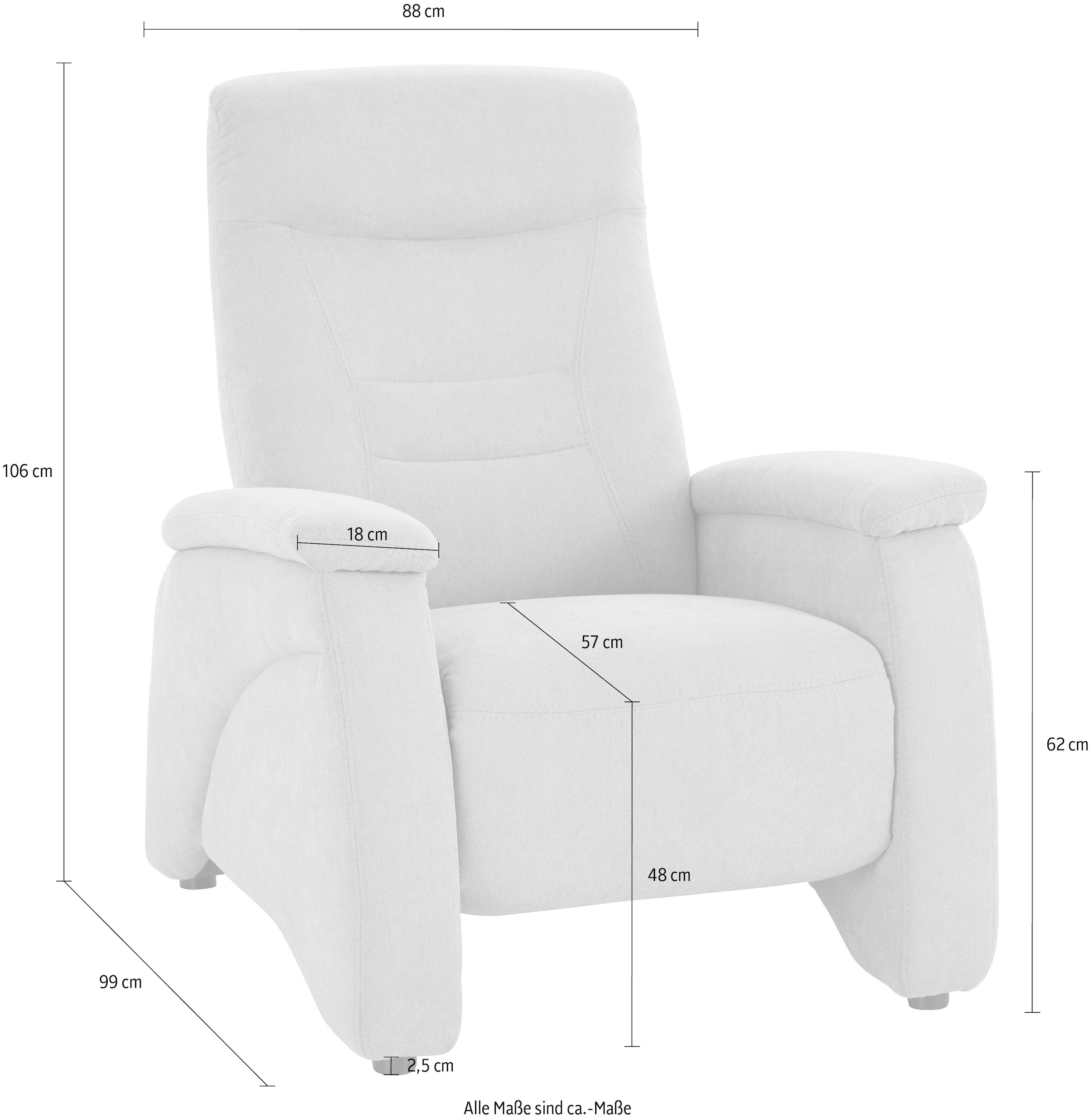 exxpo - sofa fashion Relaxsessel »Ascoli, Relaxsessel, Loungesessel, Hochlehnsessel«, mit Relaxfunktion