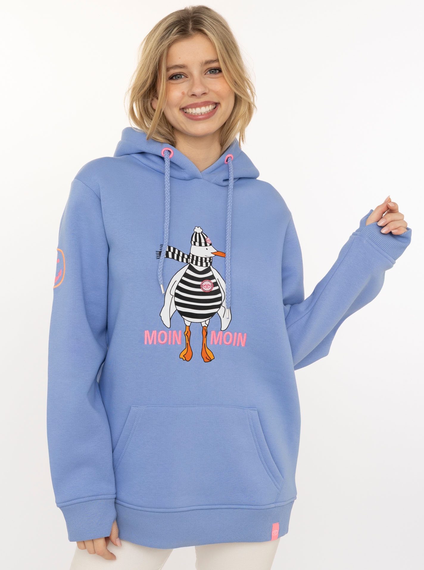 Zwillingsherz Hoodie »"Moin Moin Möwe"«, mit nordischem Gruß, lustiger Möwe, Fronttasche
