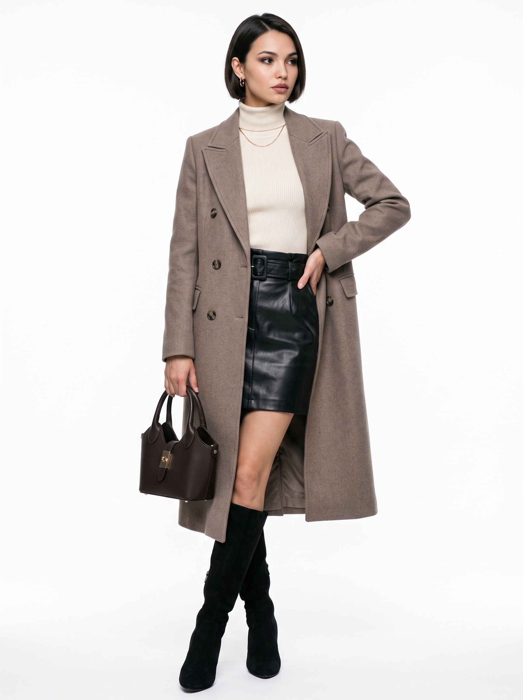 forty° Henkeltasche »FORTY° Damen LANVERRA - S echt Leder, Made in Italy« echt Leder, Made in Italy