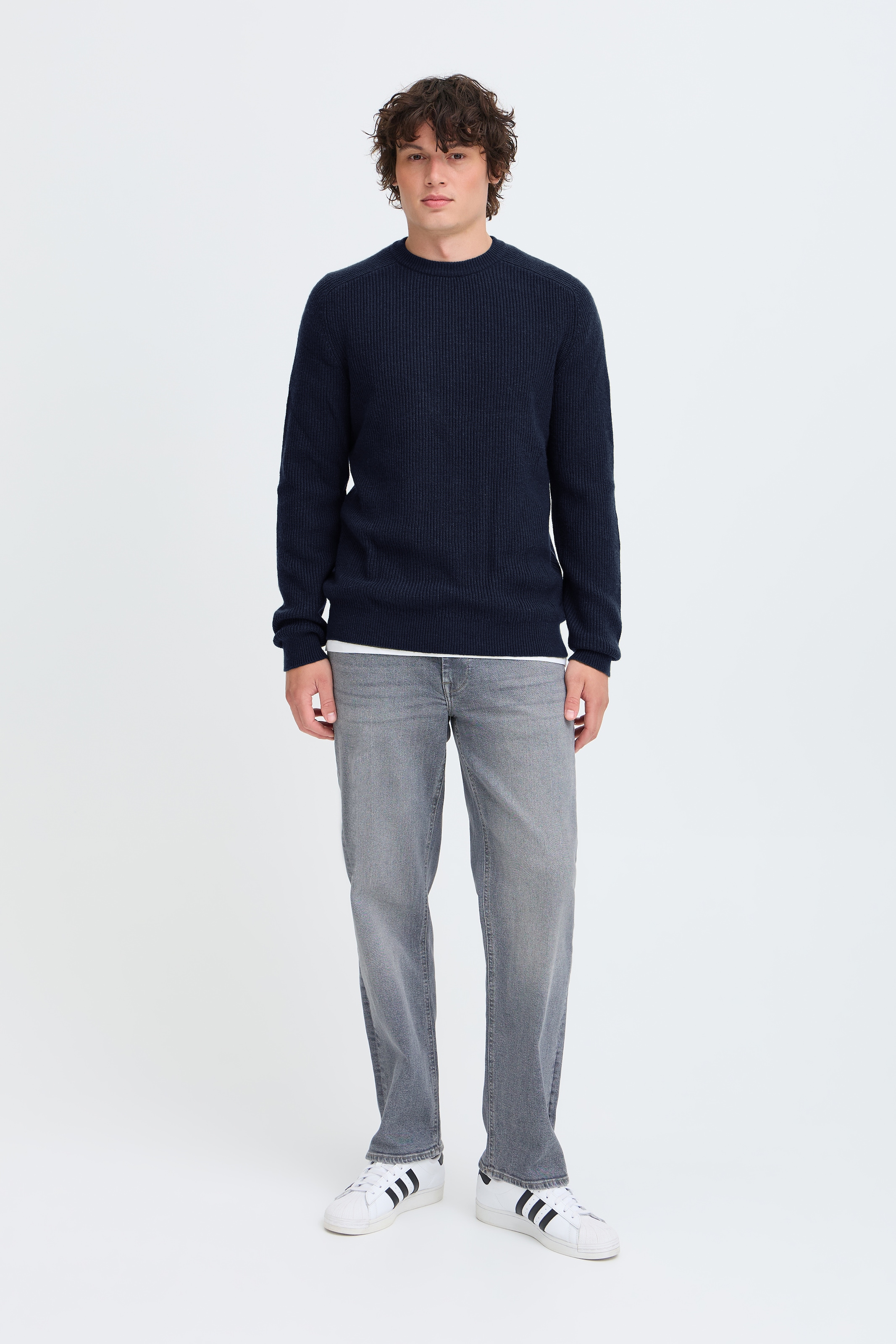 Blend Rundhalspullover »BHBOS KNIT« Materialmix, regular fit