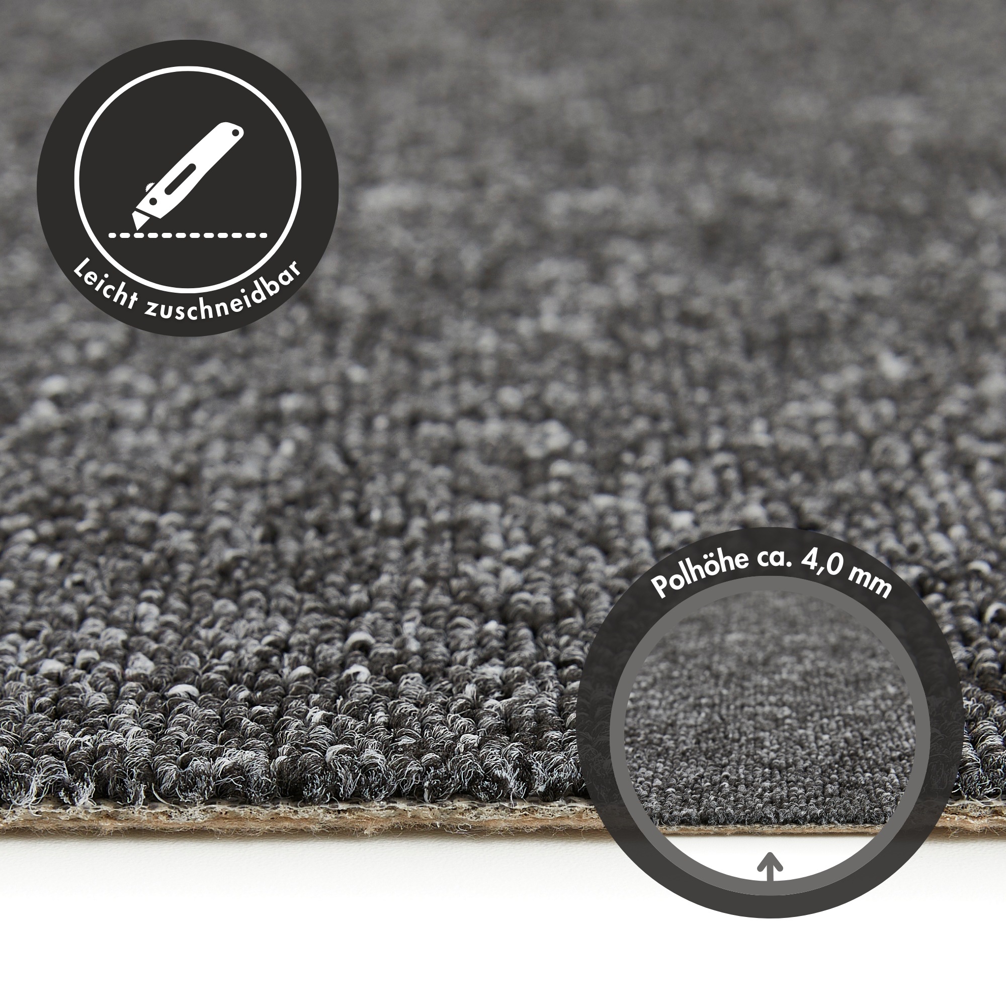 Andiamo Teppichboden »Carlos, Feinschlinge, Made in Netherlands«, rechteckig, 6,5 mm Höhe, melierte Optik, Breite 400 cm oder 500 cm, strapazierfähig