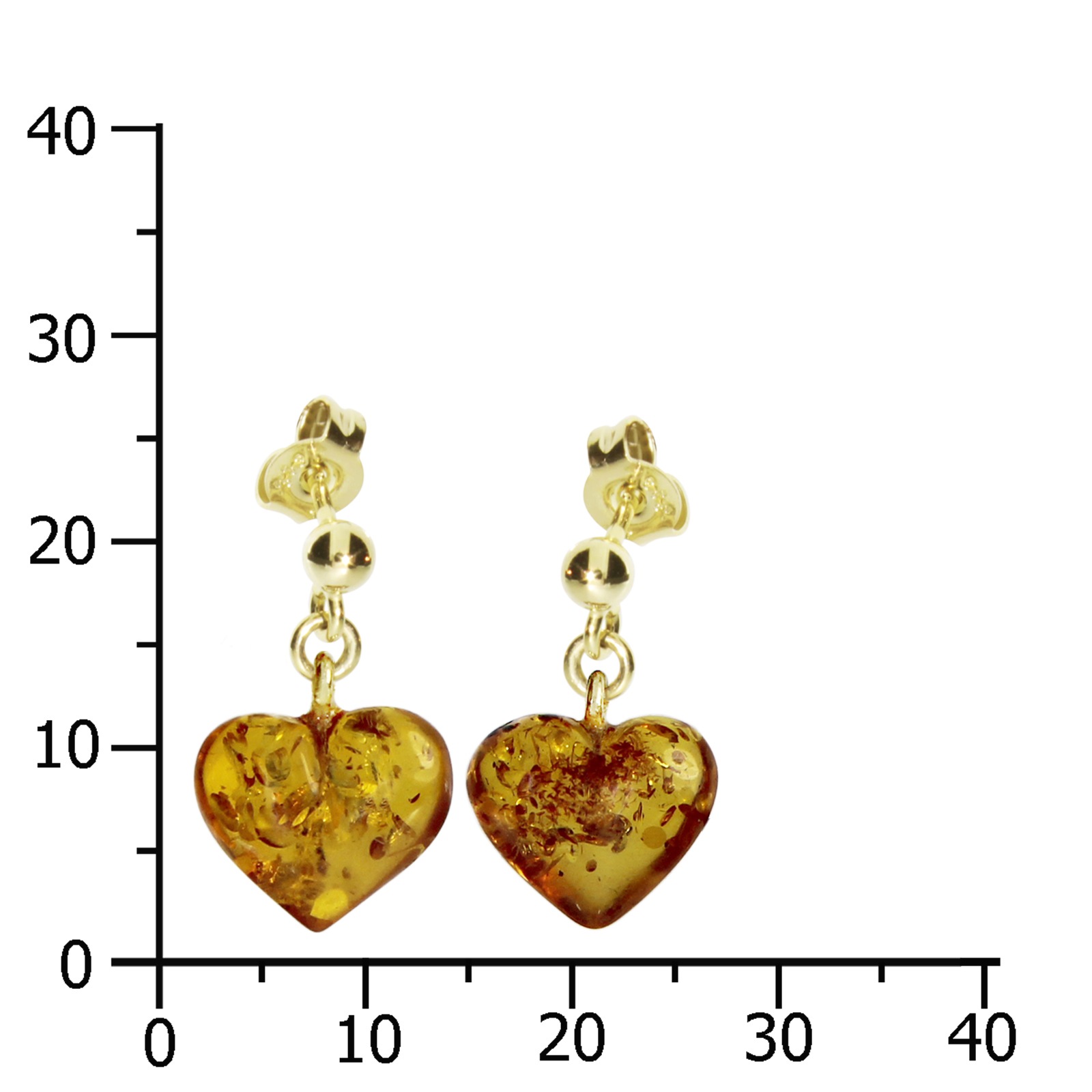 OSTSEE-SCHMUCK Paar Ohrhänger »- Herz 14 mm - Gold 333/000 - Bernstein«
