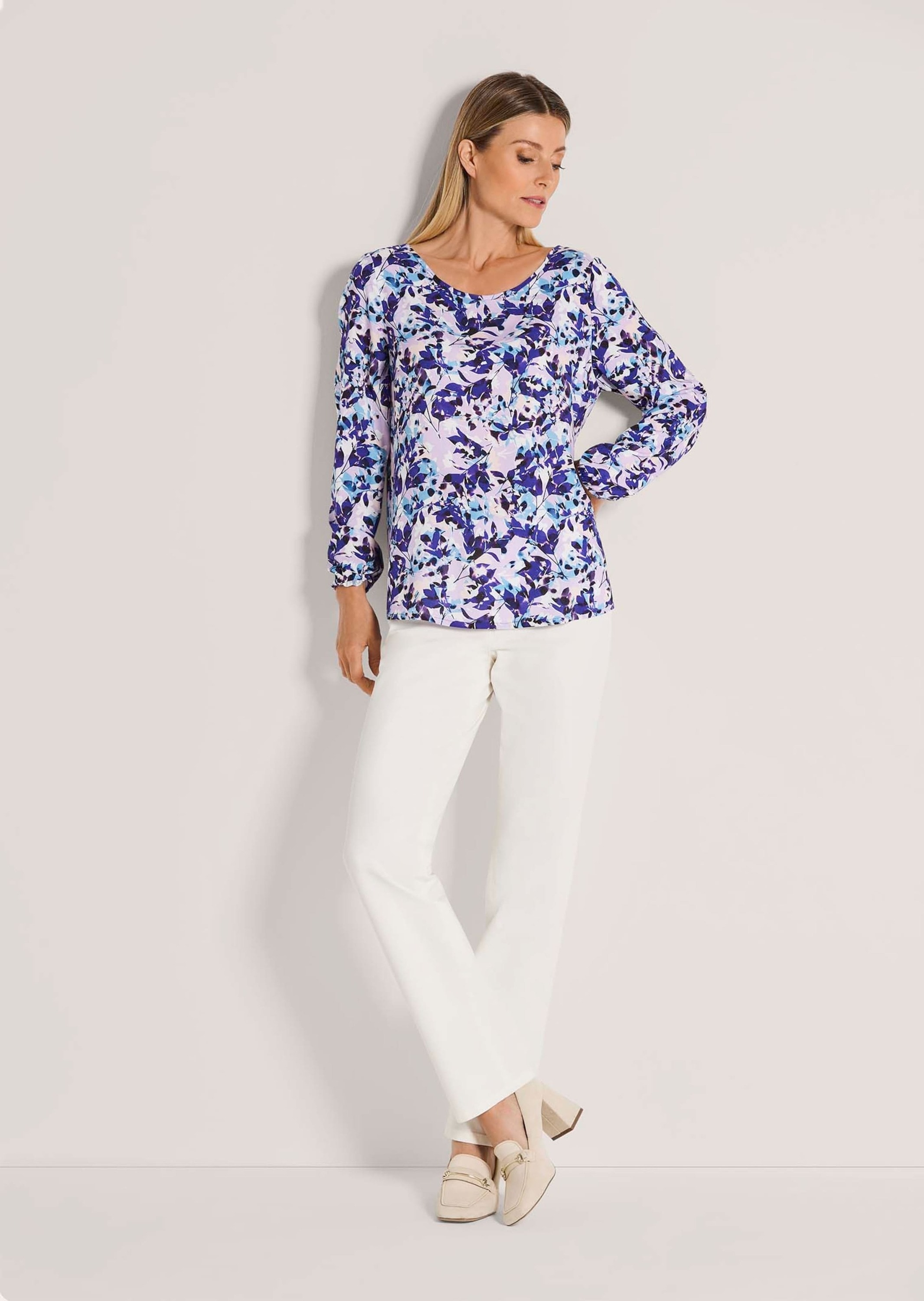 MADELEINE Langarmbluse »Bluse Florale Langarmbluse mit Rundhals«