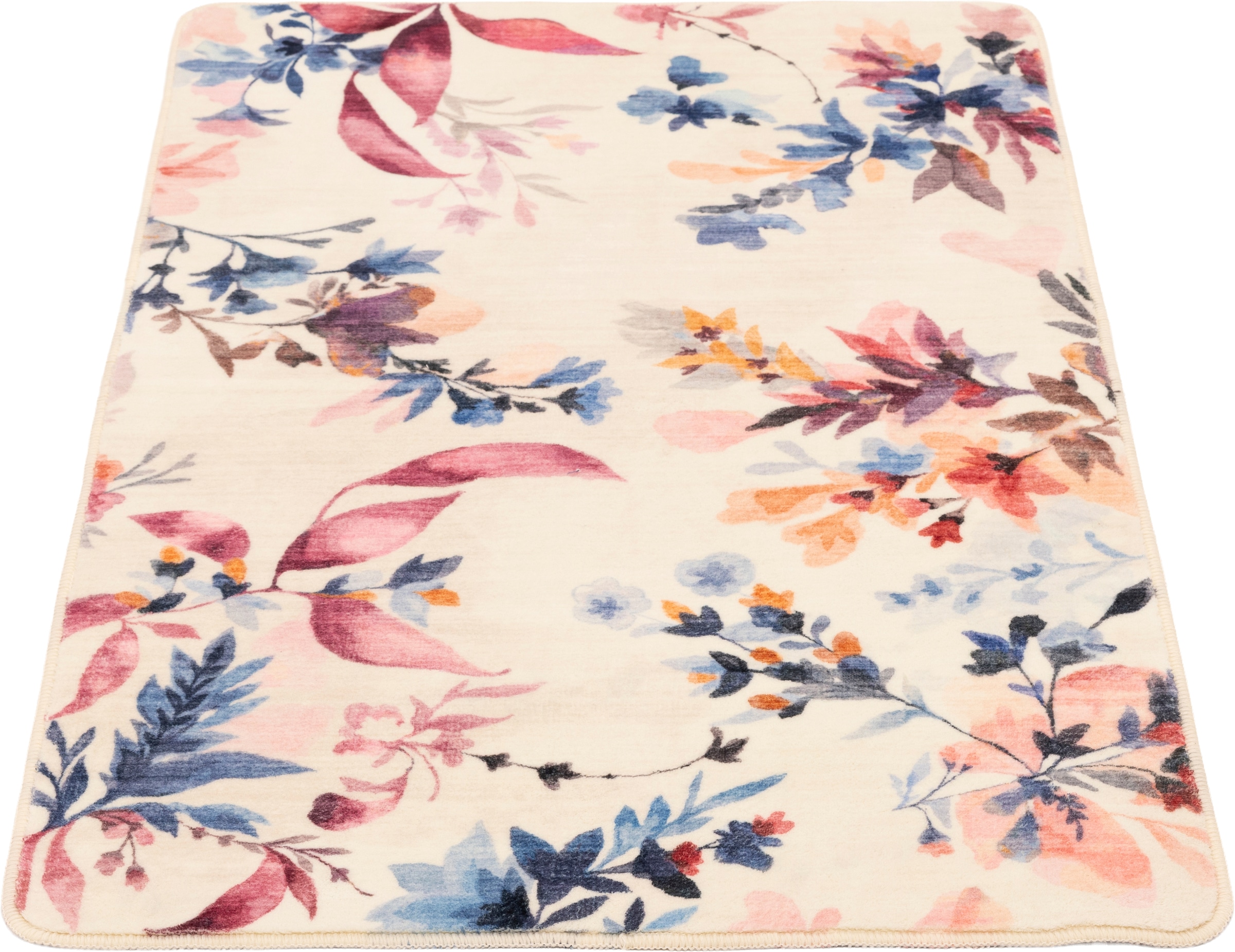 Gino Falcone Badematte »Aquata GF-159, Badvorleger, Badezimmer Teppich« Höhe 7 mm rutschhemmend beschichtet fußbodenheizungsgeeignet Badteppich, bedruckt, Blumen Design, rechteckig