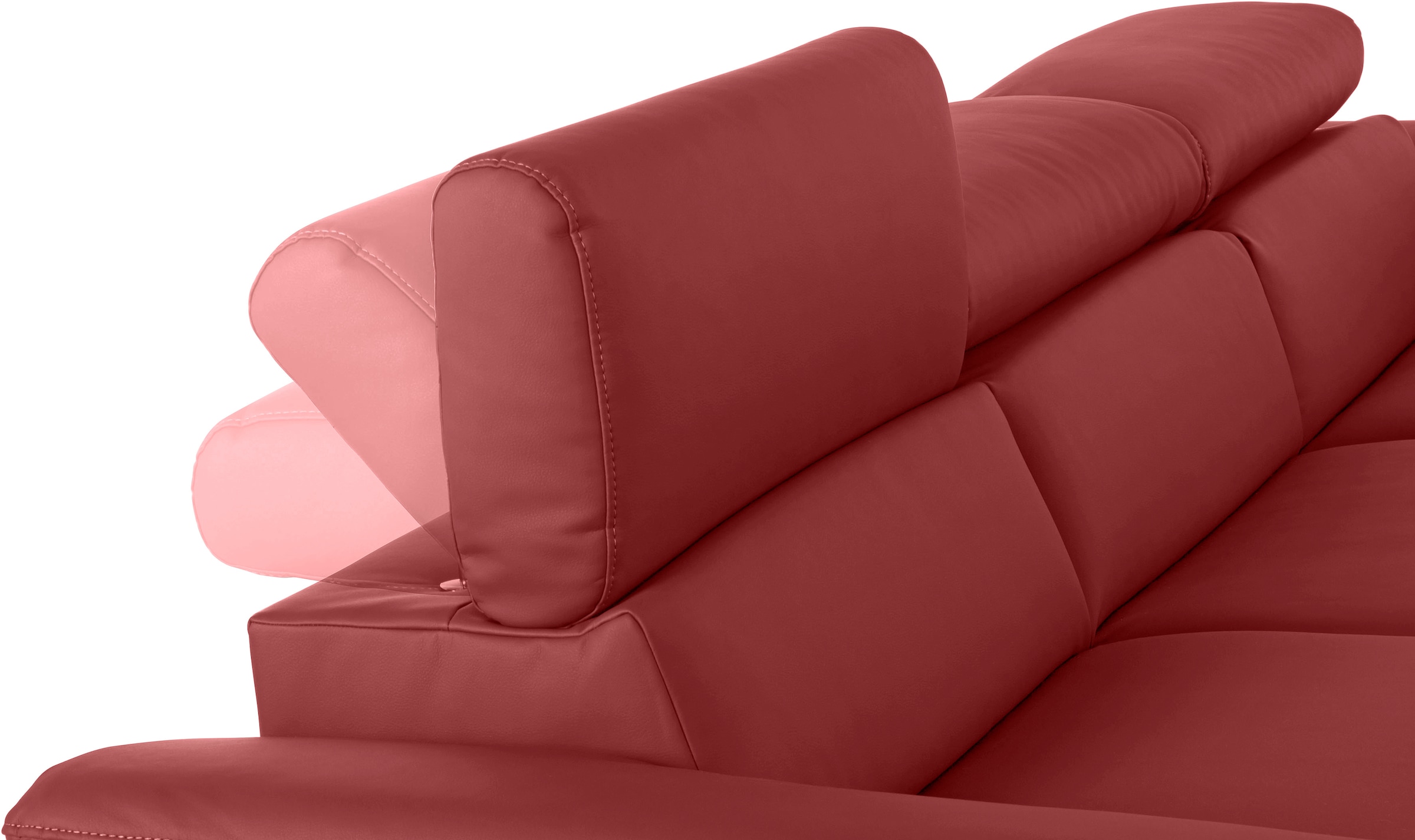 COTTA Ecksofa »Komaris L-Form,B:244cm, inkl. Kopfteilverstellung, Wellenunterfederung« optional mit Schlaffunktion und Bettkasten, plus opt.  LED Beleuchtung
