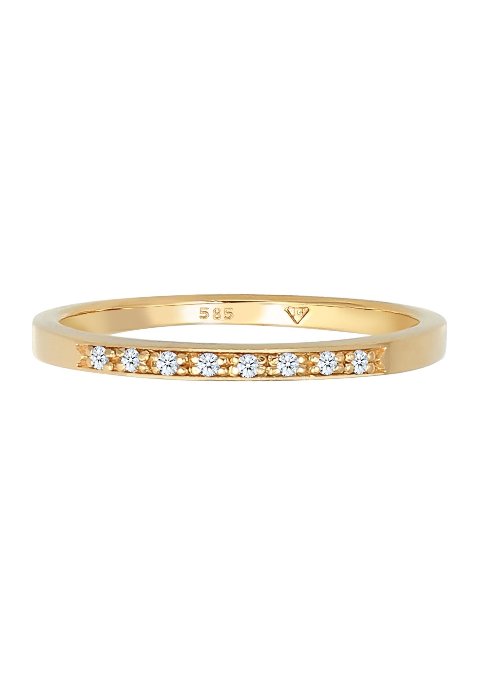 Elli DIAMONDS Verlobungsring »Ring Bandring Verlobung Diamant (0.04 ct.) 585 Gelbgold«