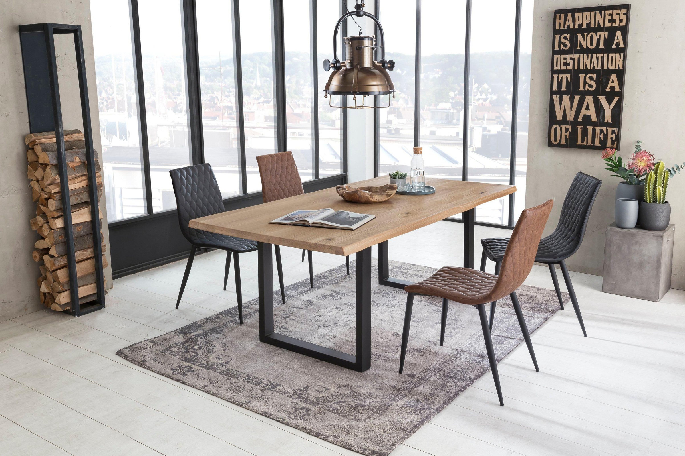 SIT Esstisch »Tops&Tables«, mit Tischplatte aus Wildeiche, mit Baumkante we gewachsen, Vintage