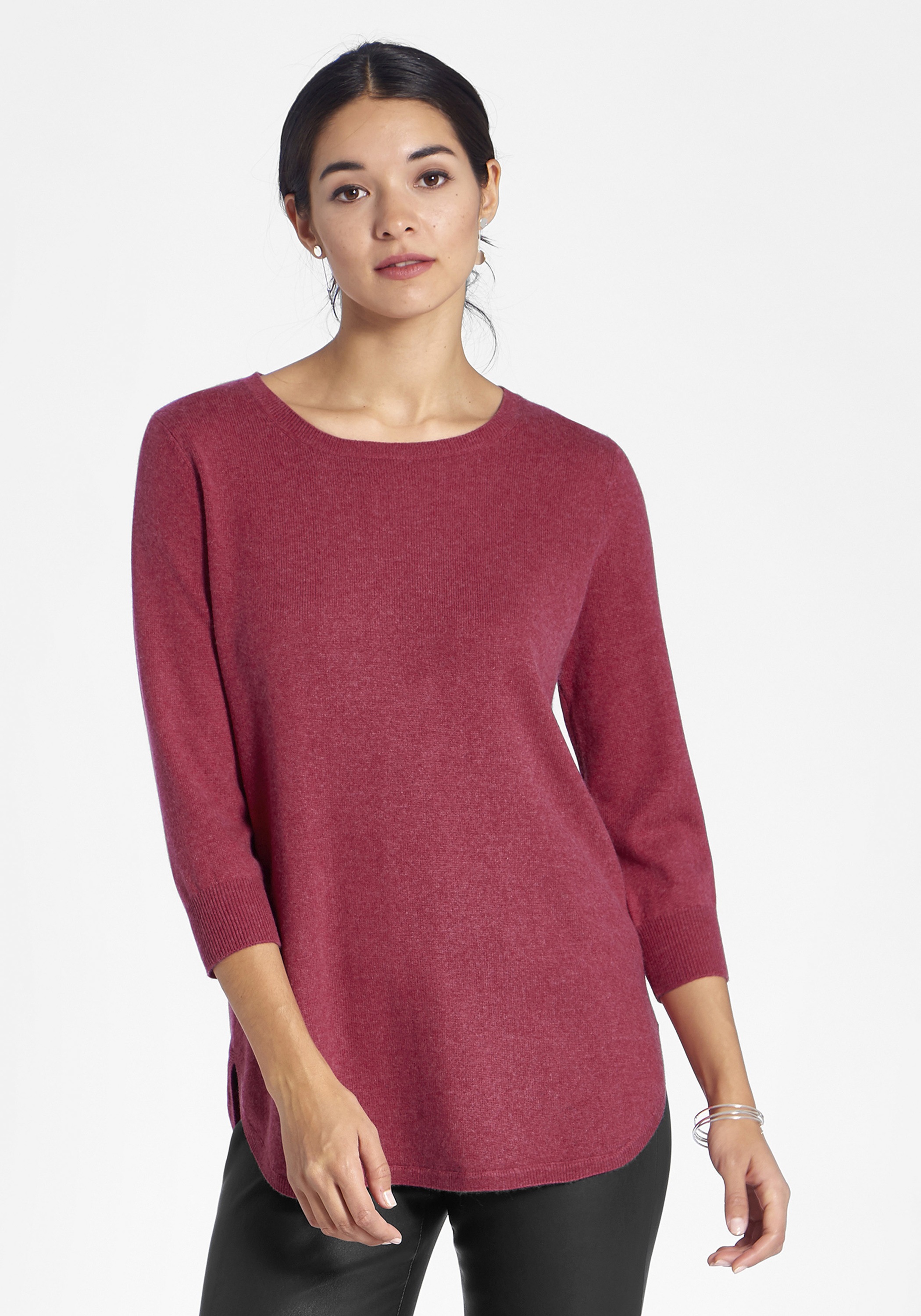Peter Hahn 3/4 Arm-Pullover »aus Seide-Kaschmir«, mit abgerundetem Saum