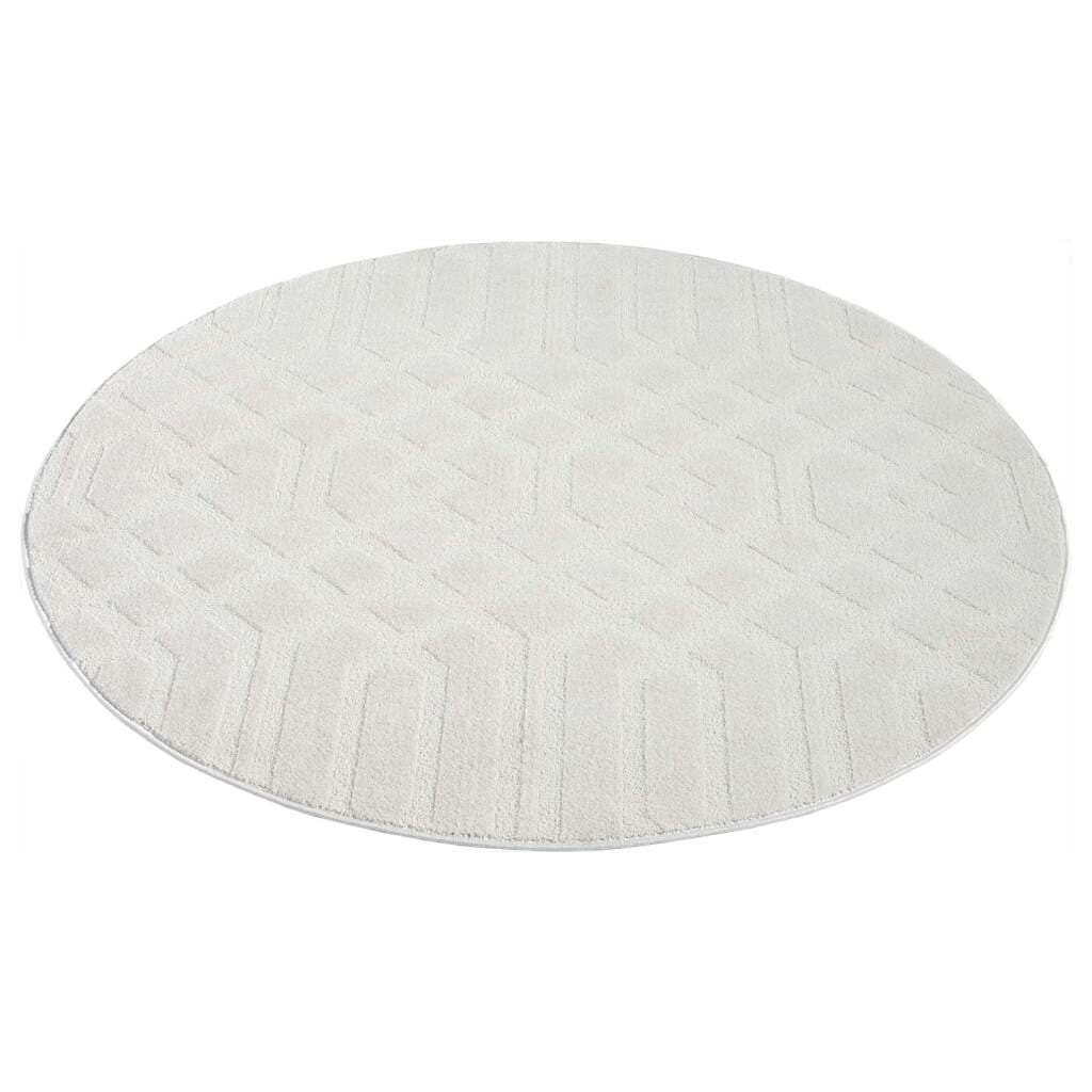 Carpet City Teppich »FLAIR138«, rund, 11 mm Höhe, Kurzflor-Teppich, Skandi-Stil, Wohnzimmer