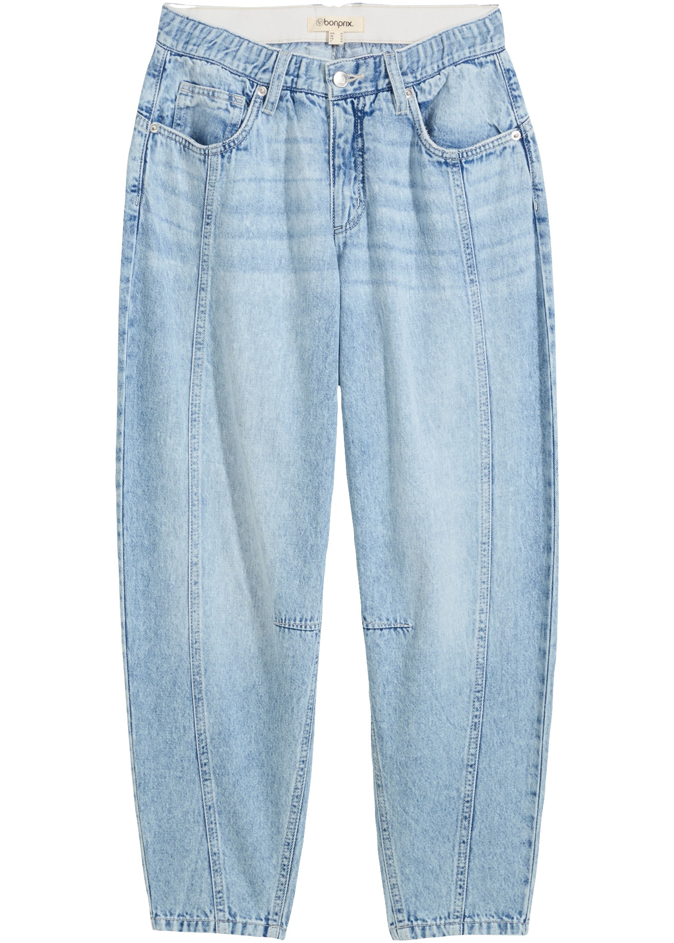 bonprix Loose-fit-Jeans lockere Passform, voluminöses, gerundetes Bein, fester Baumwoll-Denim