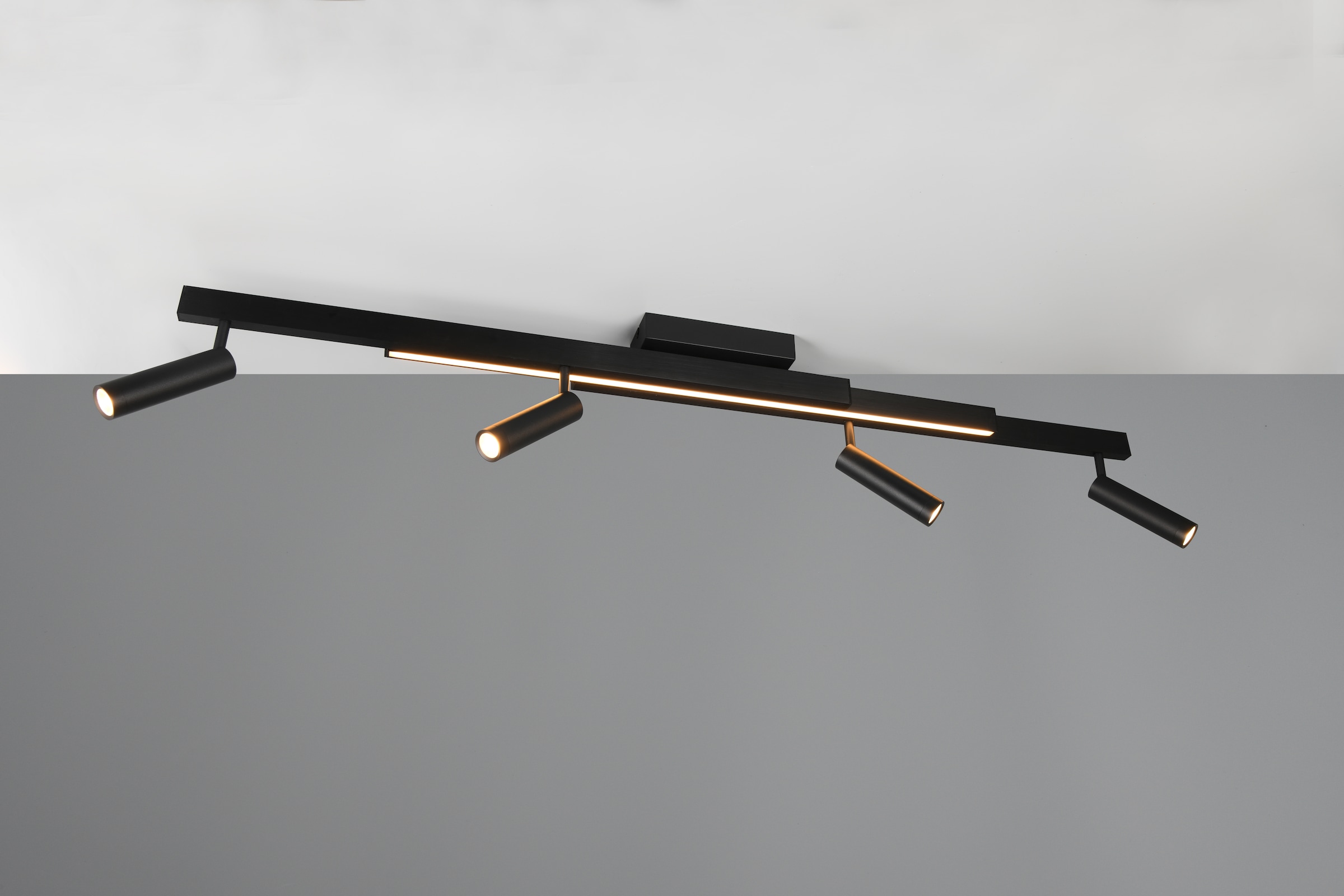 TRIO Leuchten LED Deckenleuchte »ZENO ausziehbare LED Deckenlampe mit 4 verstellbaren Spots dimmbar CCT« LED-Board 1 Stk. warmweiß - kaltweiß getrennt schaltbare Spots, Lichtfarbe einstellbar inkl Fernbedienung