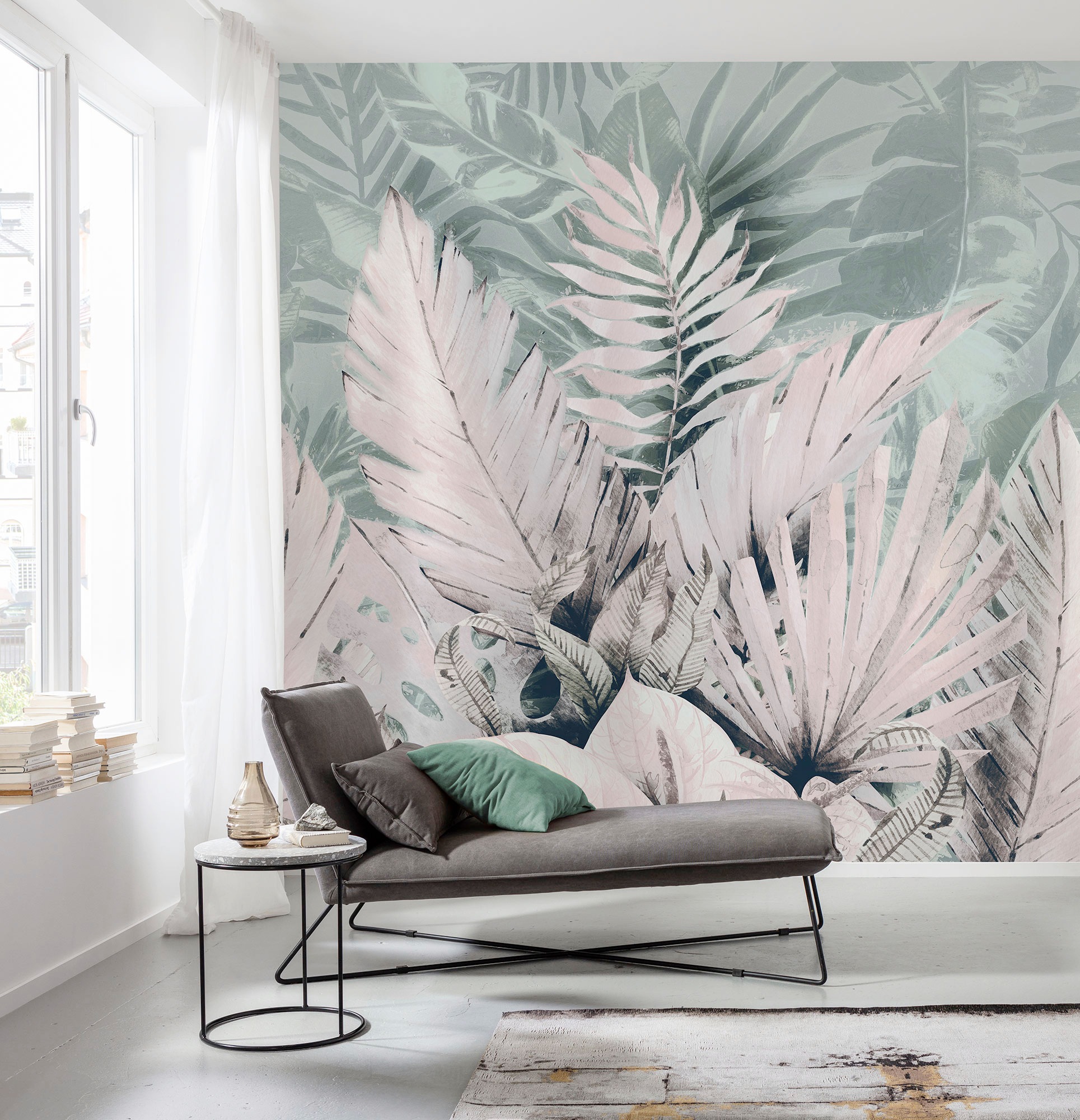 Komar Vliestapete »Digitaldruck Vlies -  Palmiers Tropicaux - Größe 250 x 250 cm« bedruckt glatt Wohnzimmer, Schlafzimmer