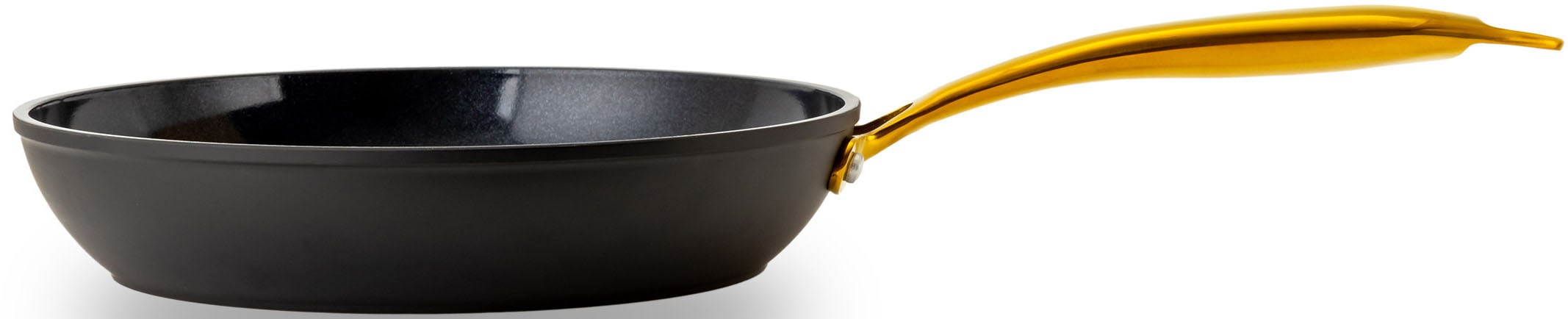 HENSSLERS Bratpfanne »HSN«, Aluminium, (1 tlg.), BLACK CERAMIC Antihaftbeschichtung, goldener Edelstahlgriff, Induktion