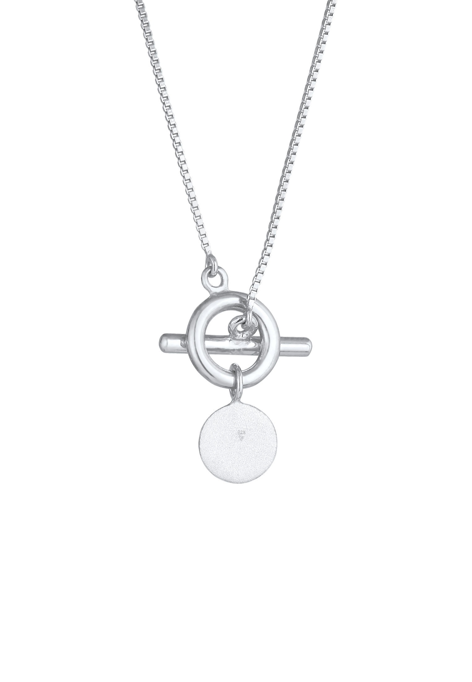 Elli Kette mit Anhänger »Halskette Venezianer Plättchen T-Bar Verschluss 925 Silber«