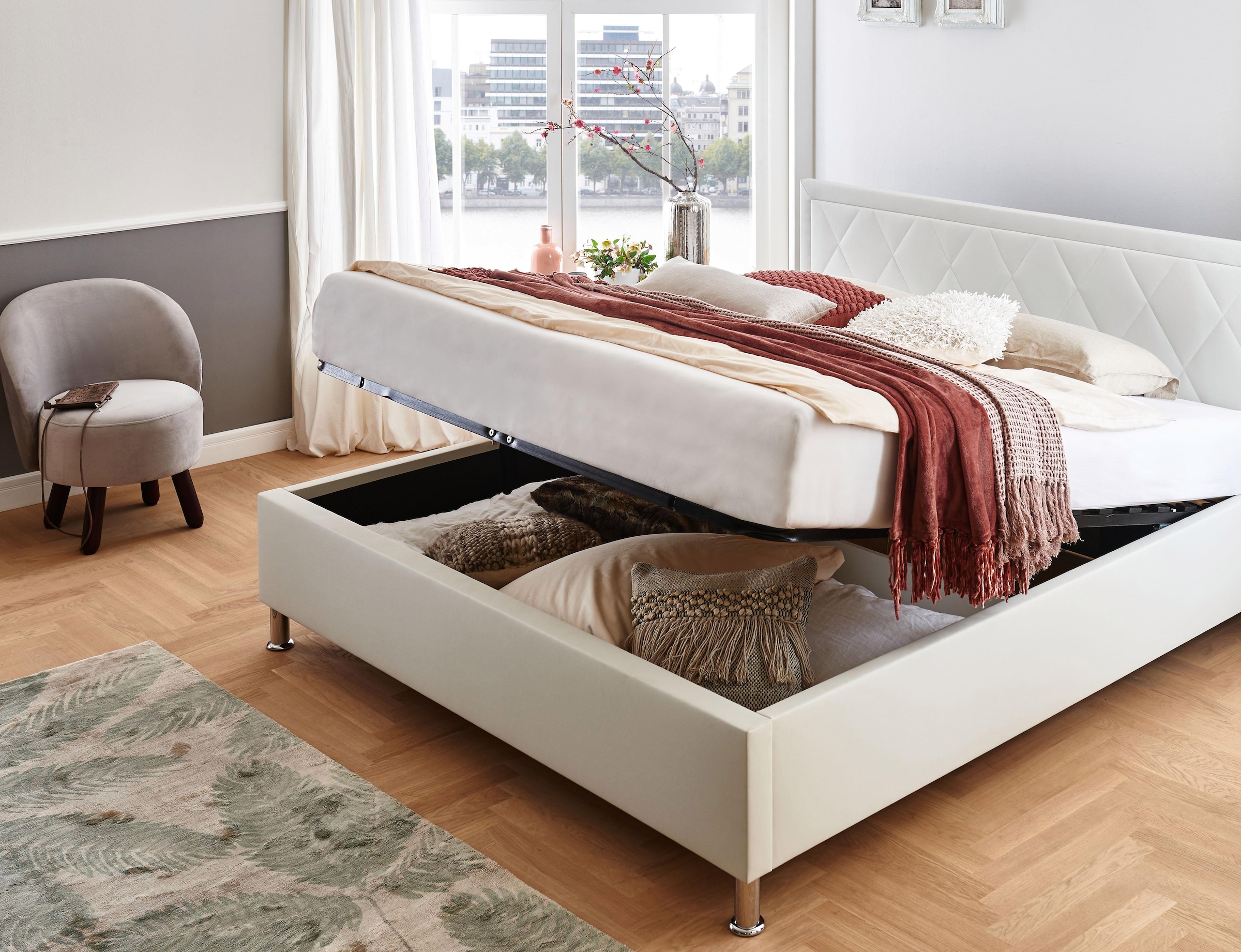 ATLANTIC home collection Polsterbett »Johanna«, mit Lattenrost und Bettkasten