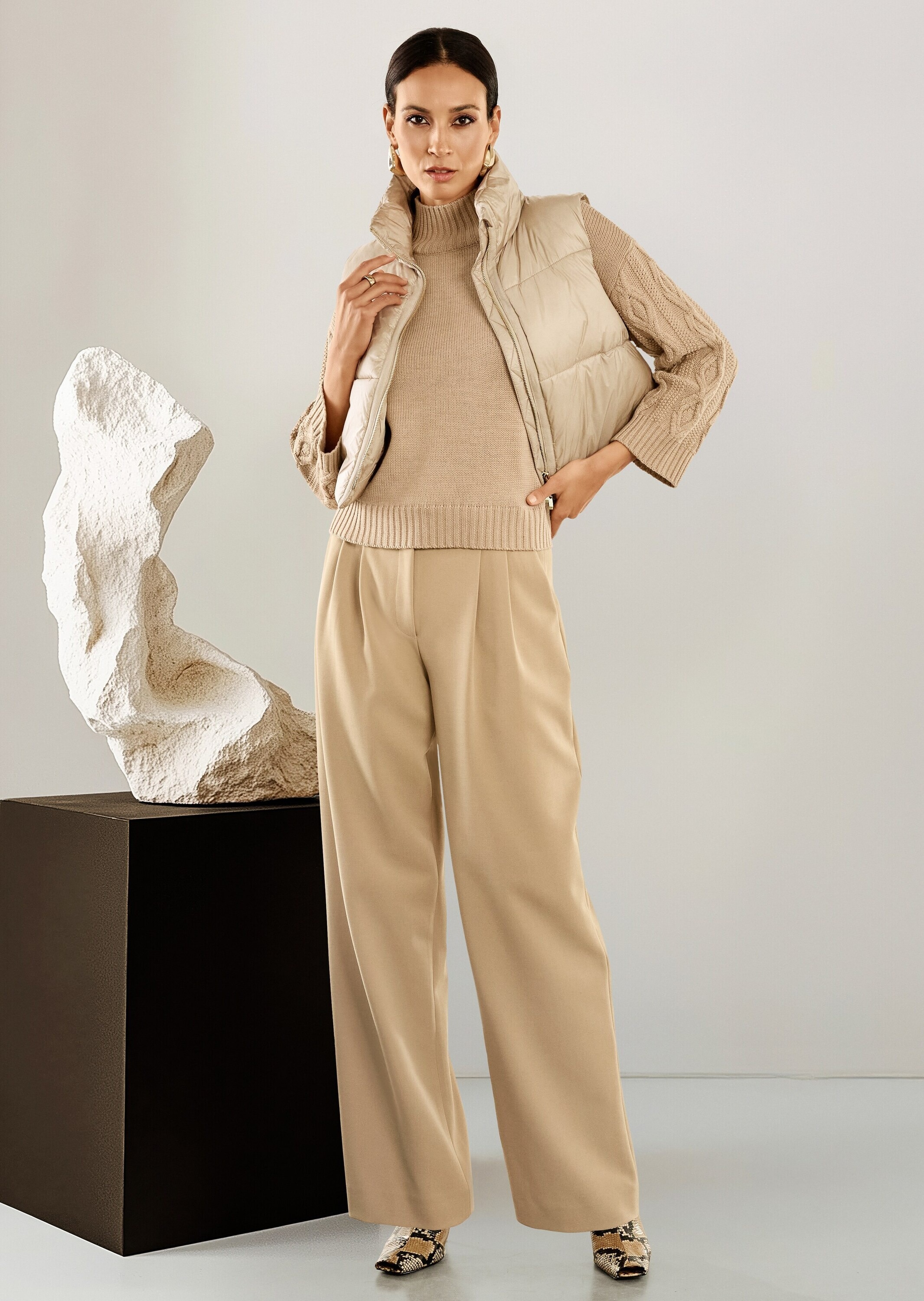 MADELEINE Bundfaltenhose »Palazzohose Palazzohose mit weitem Bein«