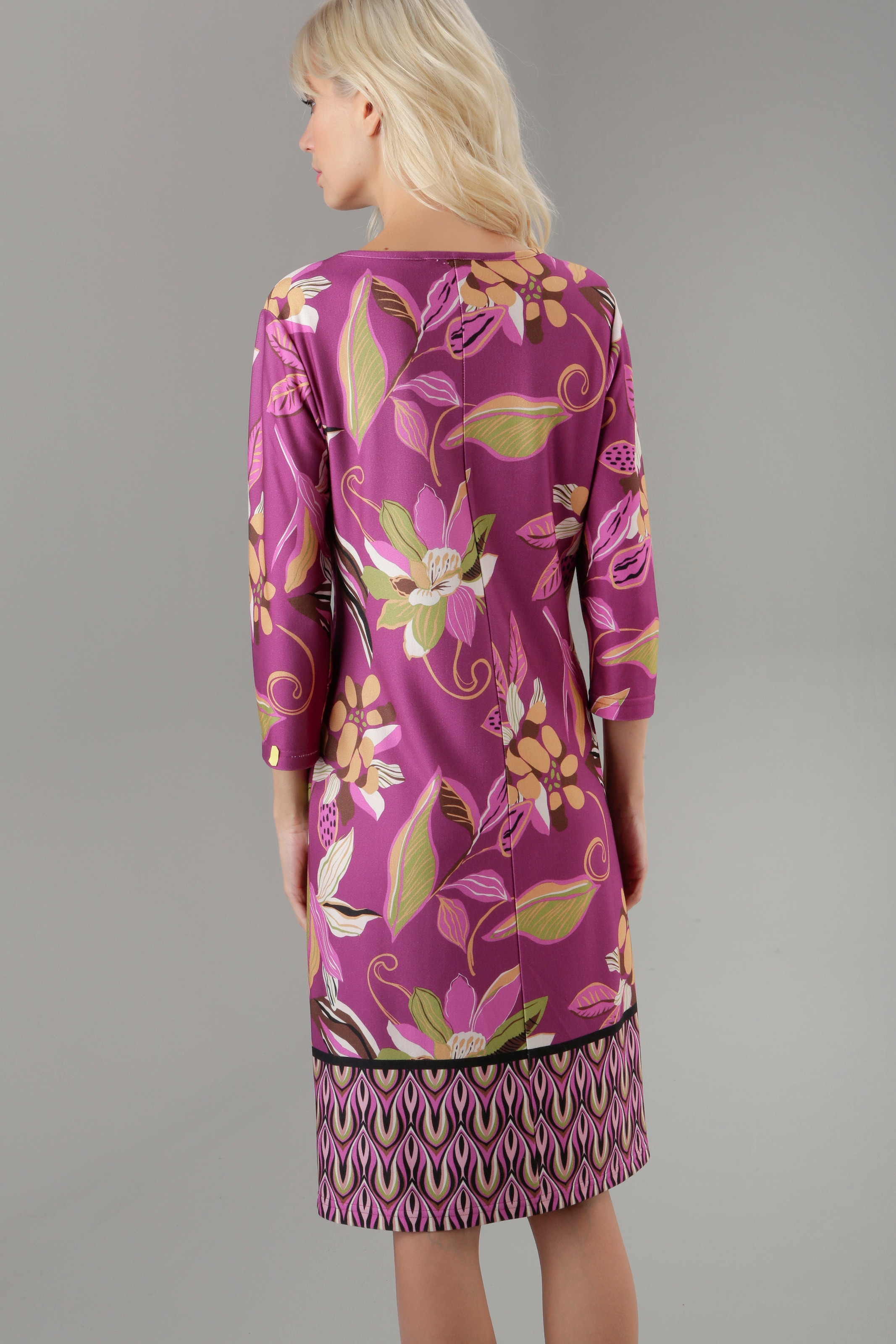 Aniston SELECTED Jerseykleid, mit Retro-Muster aufgedruckter bei online Bordüre OTTO im