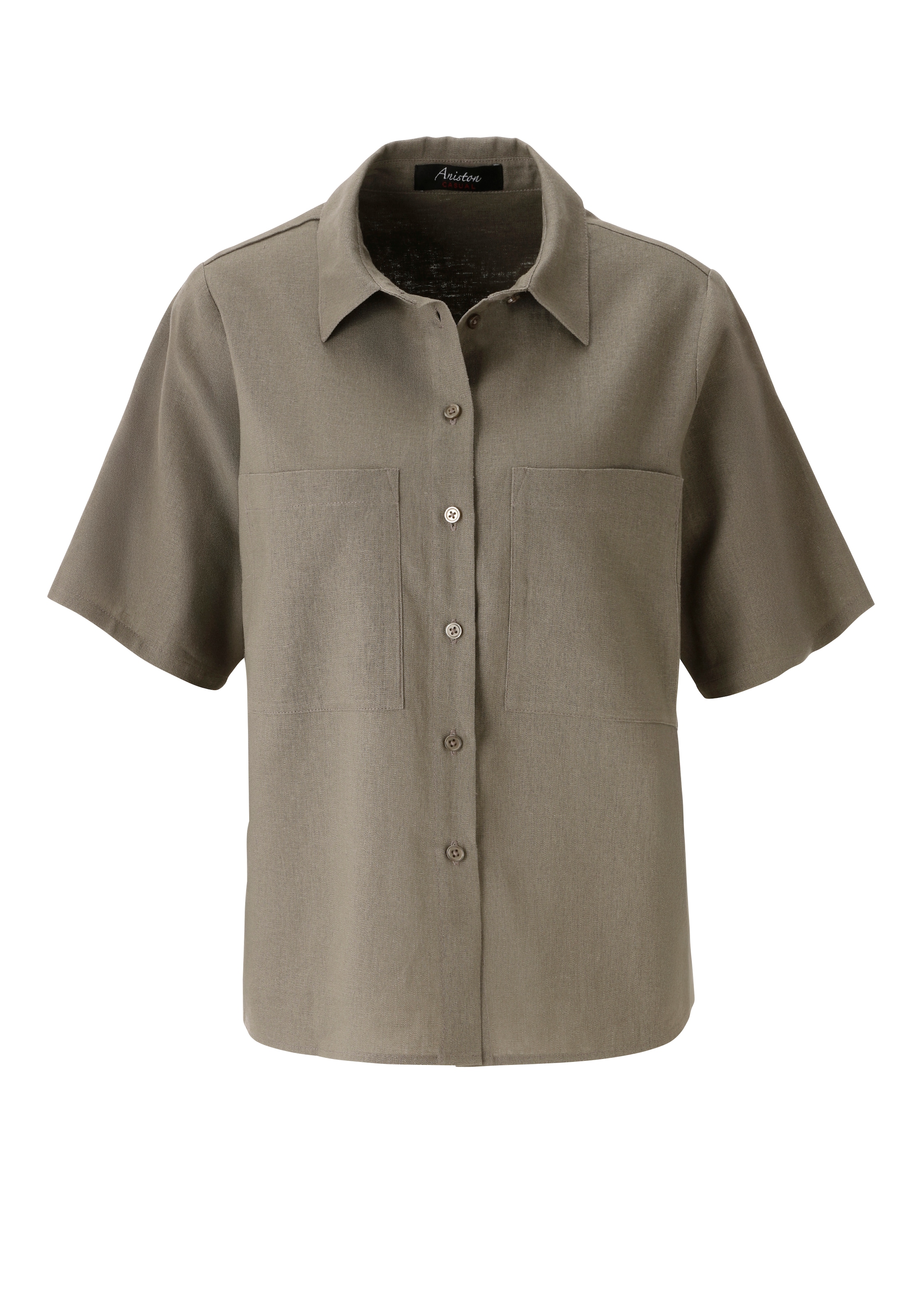 Aniston CASUAL Kurzarmbluse mit Leinen - NEUE KOLLEKTION